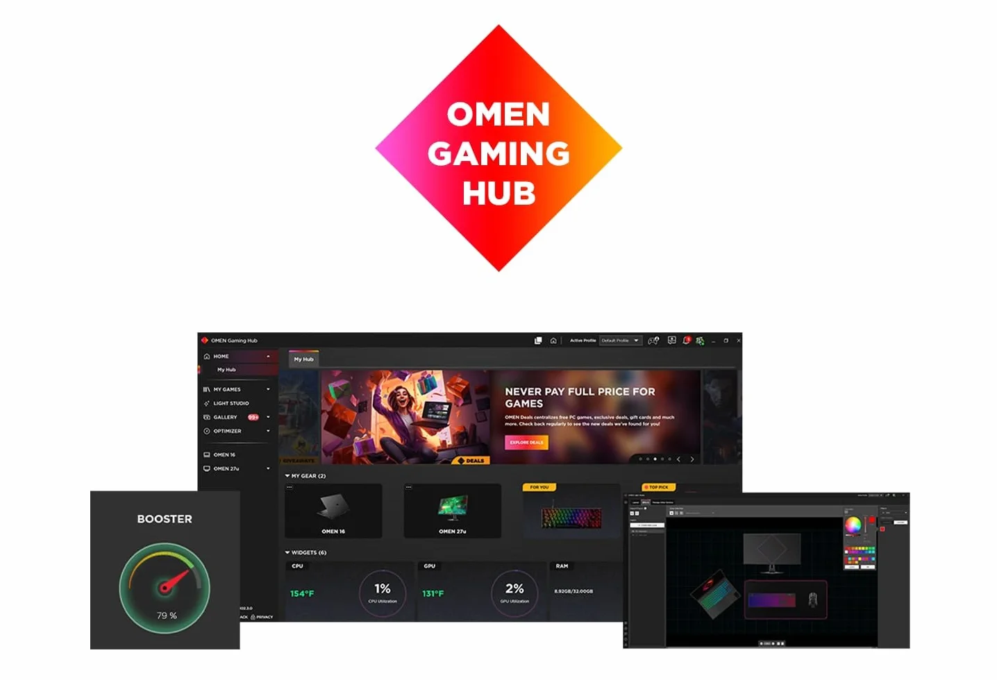 HP Omen 16-wd0000sf Gaming Laptop 16" QHD IPS 240 Hz, laptop dla graczy (Intel Core i7-13700HX, 32 GB RAM, 1024 GB SSD, Nvidia GeForce RTX 4080 12GB, Windows 11), Laptop czarny, AZERTY