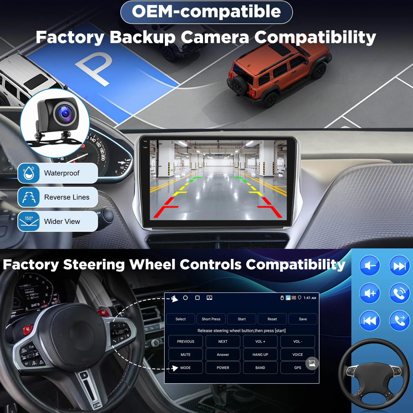 Radio samochodowe 4+64G do Peugeot 308 408 2007-2015, Android Radio z ekranem dotykowym z bezprzewodowym CarPlay i Android Auto, GPS Wi‑Fi Bluetooth, aktualizacja Plug & Play + kamera cofania