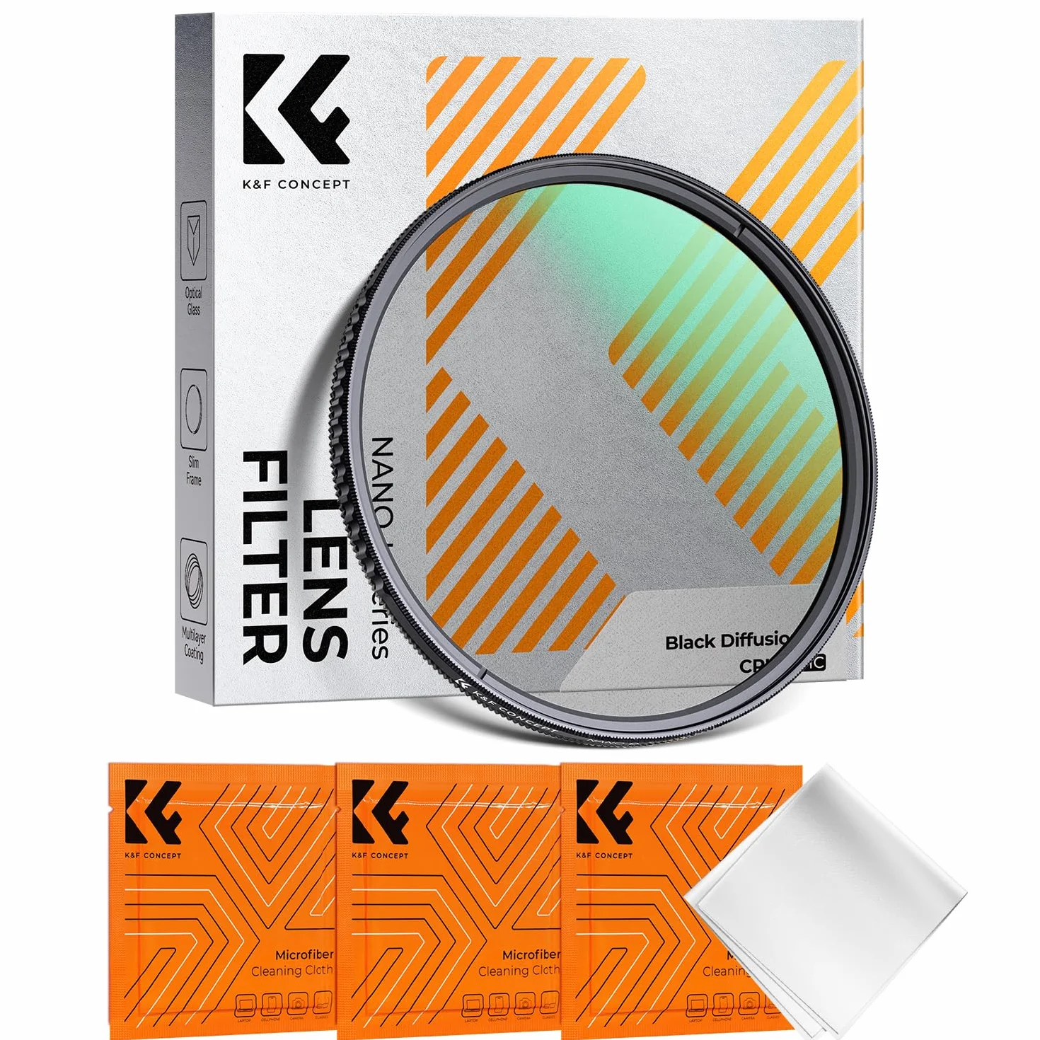K&F CONCEPT 67 mm czarna dyfuzja 1/4 i filtr CPL marzycielski efekt kinowy mgiełka miękki świecący dyfuzor okrągłe filtry polaryzacyjne soczewki (seria Nano-K)