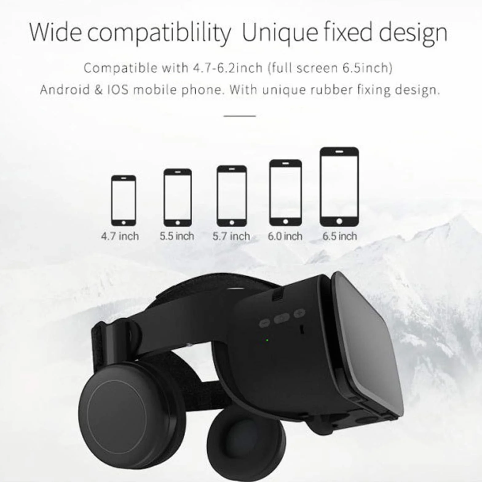 Zestaw słuchawkowy VR, gogle wirtualnej rzeczywistości 3D z 120-stopniowym FOV, wbudowane regulowane słuchawki, uniwersalne okulary VR kompatybilne z iPhone i Android 4,7-6,2 cala