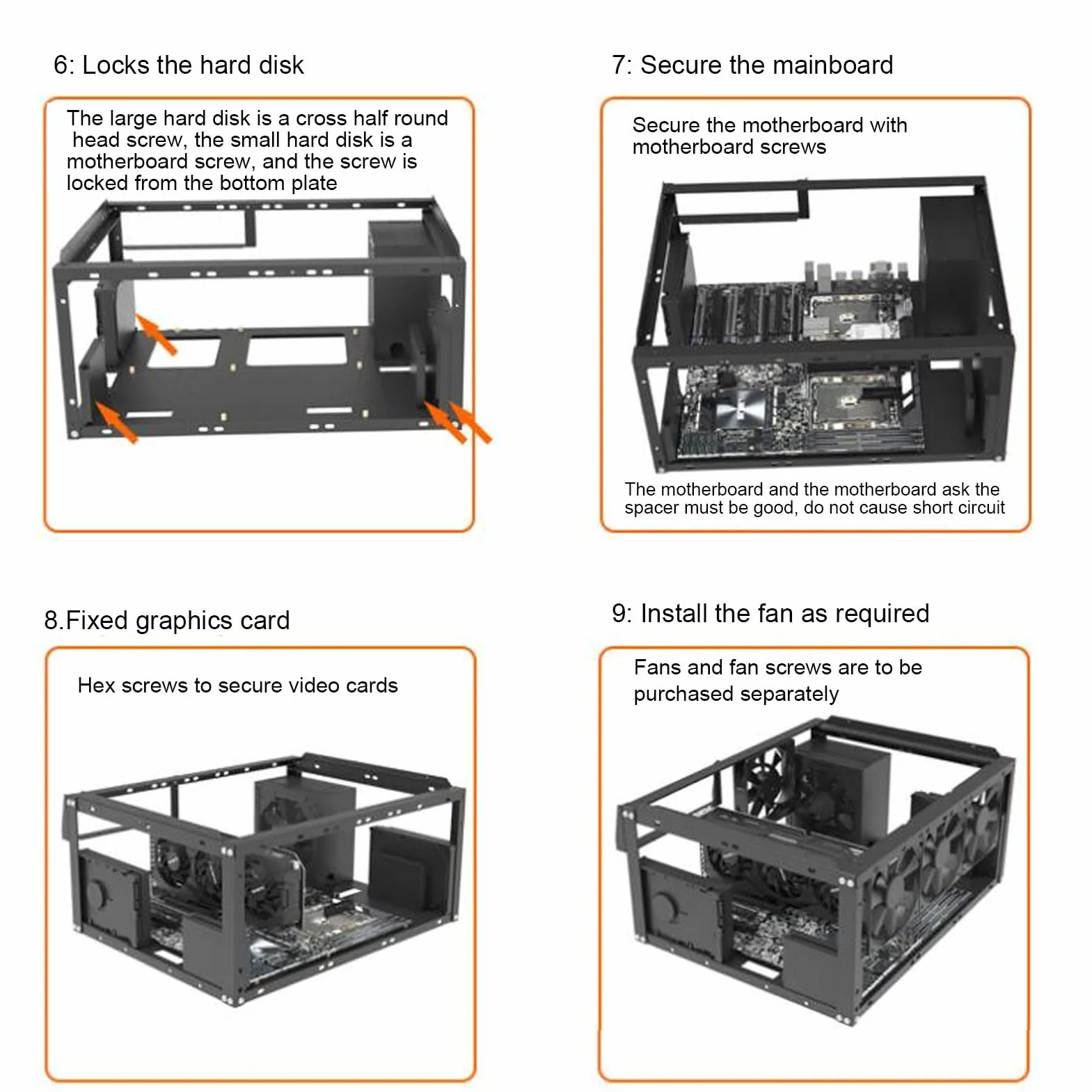 Sxhlseller ATX Open Chassis Box Rack, Mocne Chłodzenie Przyjmuje X79 X99 Dual DIY Kanały Montaż Gry Gry PC PC Otwórz Ramy dla Eatx