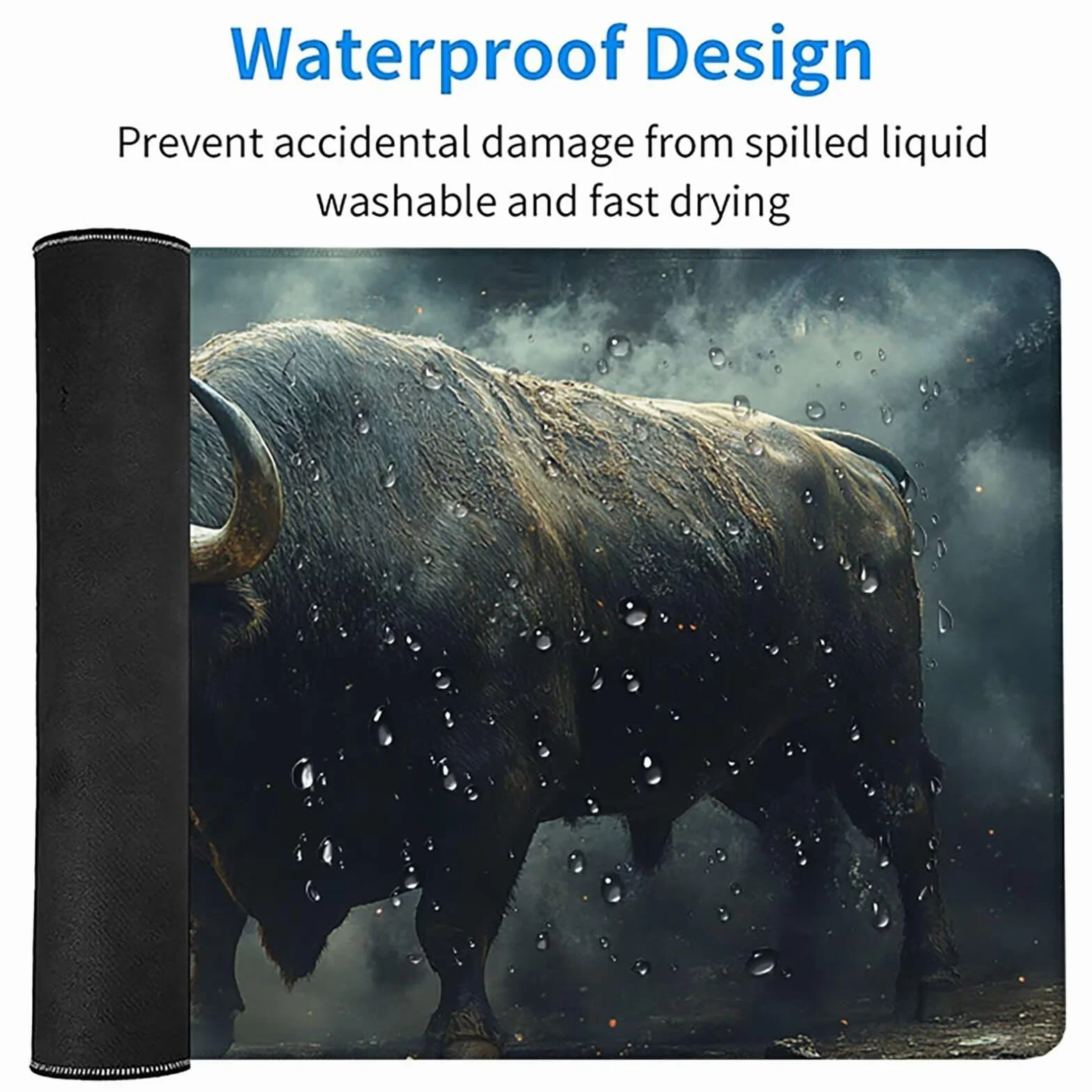 Męska podkładka pod mysz XXL 1500 x 800 x 3 mm, podkładka pod mysz do gier Byk, podkładka pod mysz z gumową podstawą, podkładka pod mysz dla graczy ze szwami na krawędziach, akcesoria dla graczy, dla