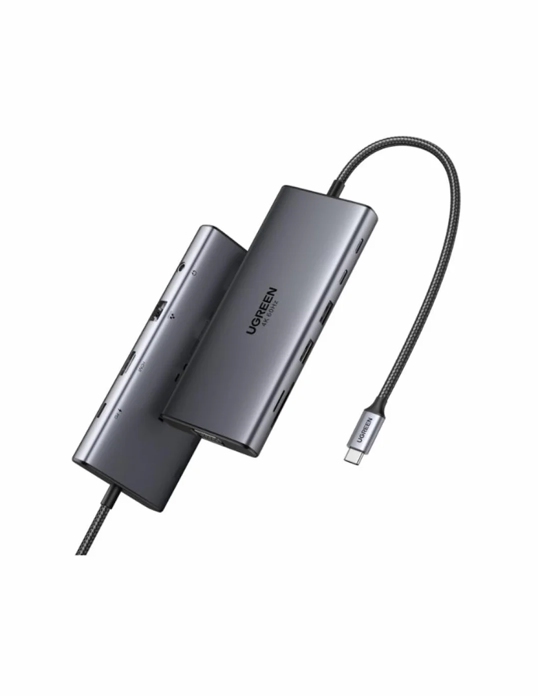 UGREEN Hub 11-w-1 USB-C 3xUSB-C 2xUSB-A HDMI VGA RJ45 SD TF 3.5mm szary