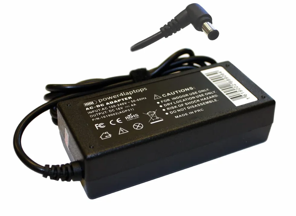 Power4Laptops Zasilacz Sieciowy Ladowarka do Laptopa Zasilanie kompatybilny z Sony Vaio PCG-C1F