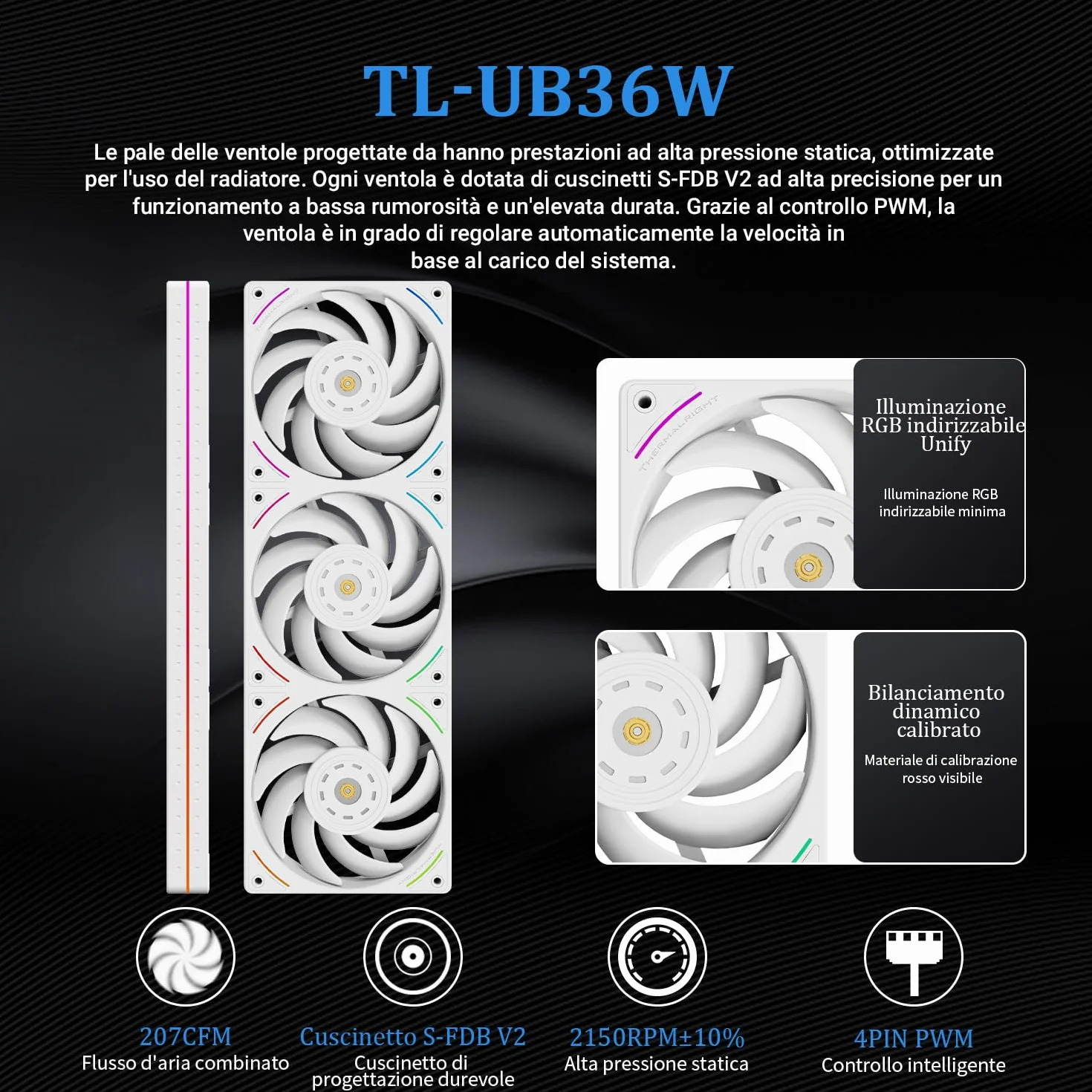 TR Hyper Vision 360 UB ARGB White AIO Chłodzenie cieczy, do AM5 / Intel LGA1851/1700, 3,95 cala Magnetyczny wyświetlacz LCD z rozdzielczością 480x480 dla obrazów