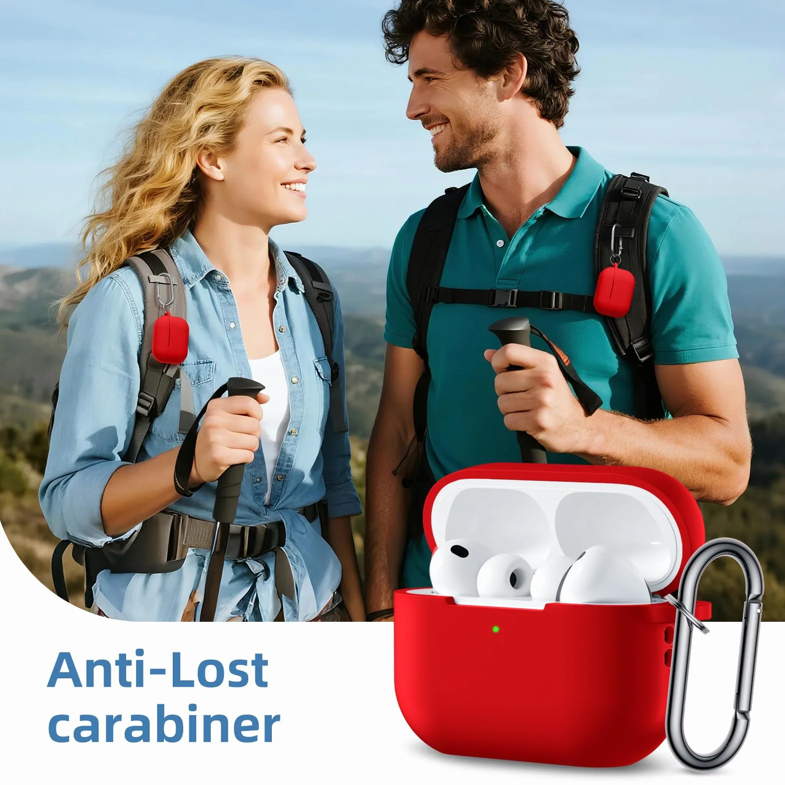 Maledan Kompatybilny z etui AirPods Pro 3 Case 2025 - Odporny na wstrząsy miękki silikonowy futerał ochronny do Apple AirPods Pro 3 Generacja Płaszcz z zestawem do czyszczenia i karabińczykiem