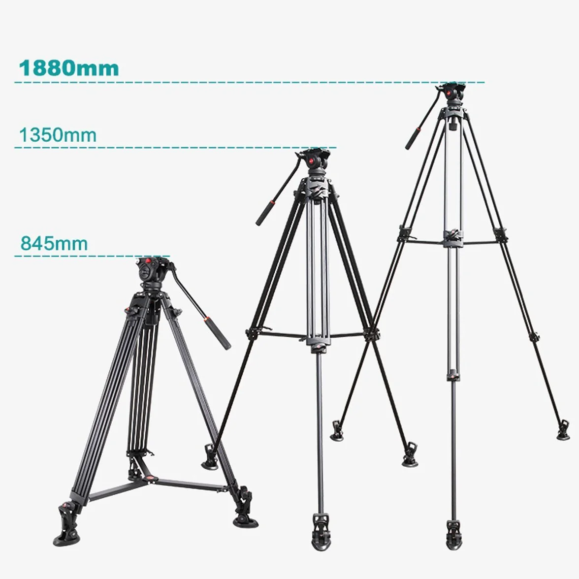 VILTROX VX-18M 188cm profesjonalna statyw kamera wideo ze stopu aluminium wytrzymała panoramiczny z głowicą płynną do aparatu DSLR i nagrywarka wideo kamer DV