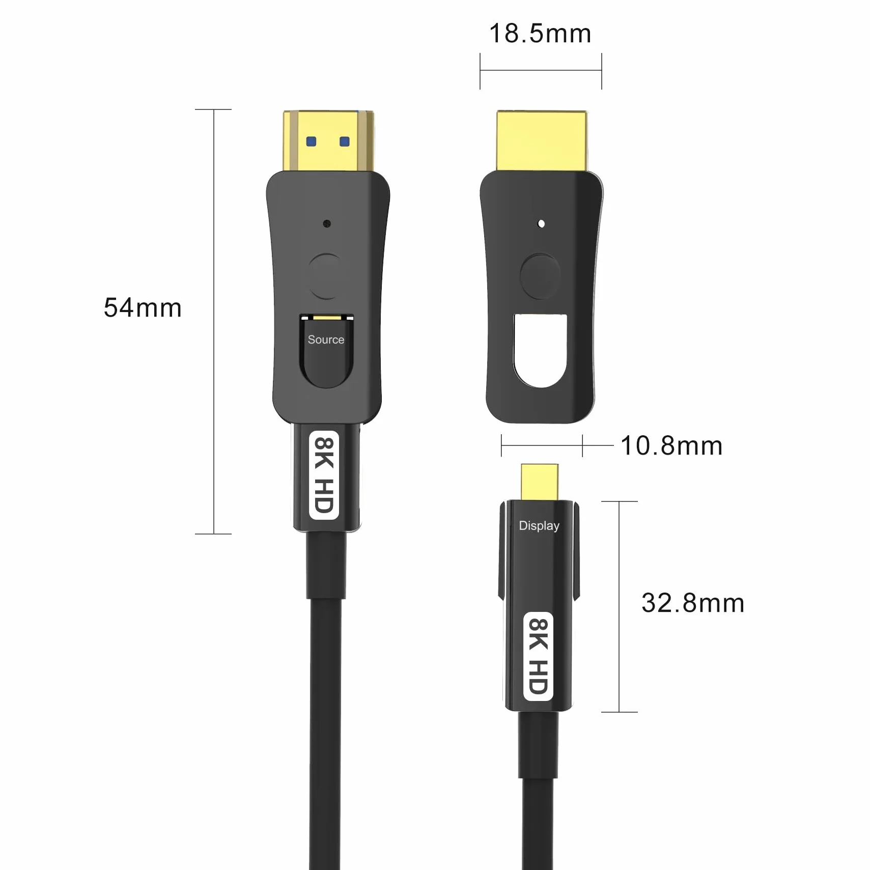 YIWENTEC Kabel światłowodowy HDMI 4k@60Hz HDCP2.2 4:4:4 wysoka prędkość 18 Gb/s HDR 3D 4K2K HDMI optyczny kabel światłowodowy z micro HDMI typu pull (20 m, 4K)