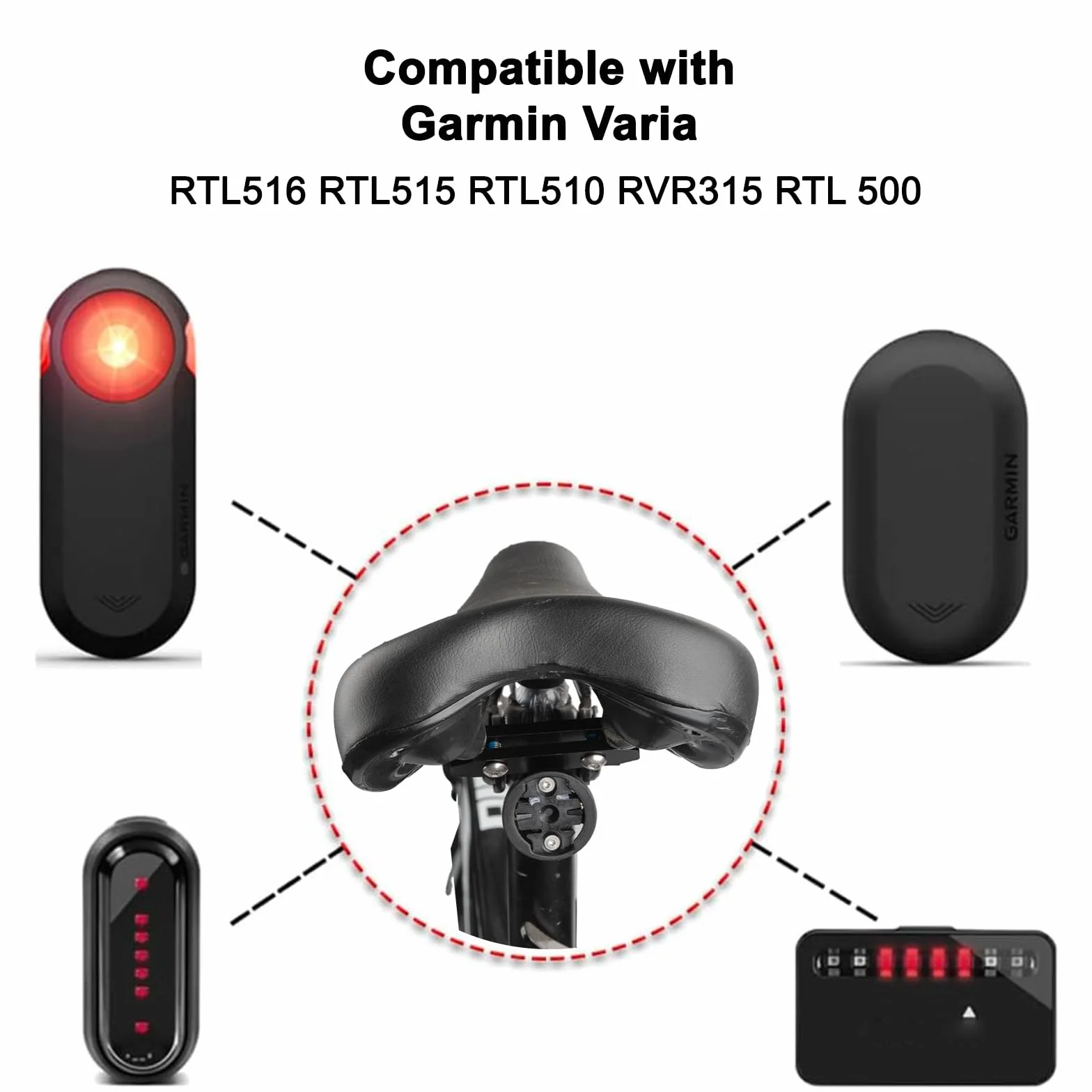 Uchwyt na tylne światło ze stopu aluminium do radaru wstecznego Garmin Varia RTL510