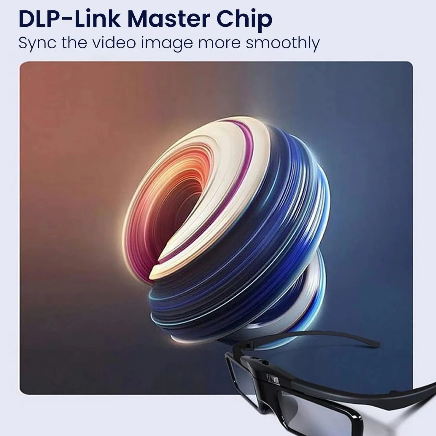 JMGO Aktywe migawkowe okulary 3D z możliwością ponownego ładowania – kompatybilne tylko z projektorami JMGO DLP-Link 3D i telewizorami laserowymi, modny design, waga tylko 26 g, czas pracy 40 godzin