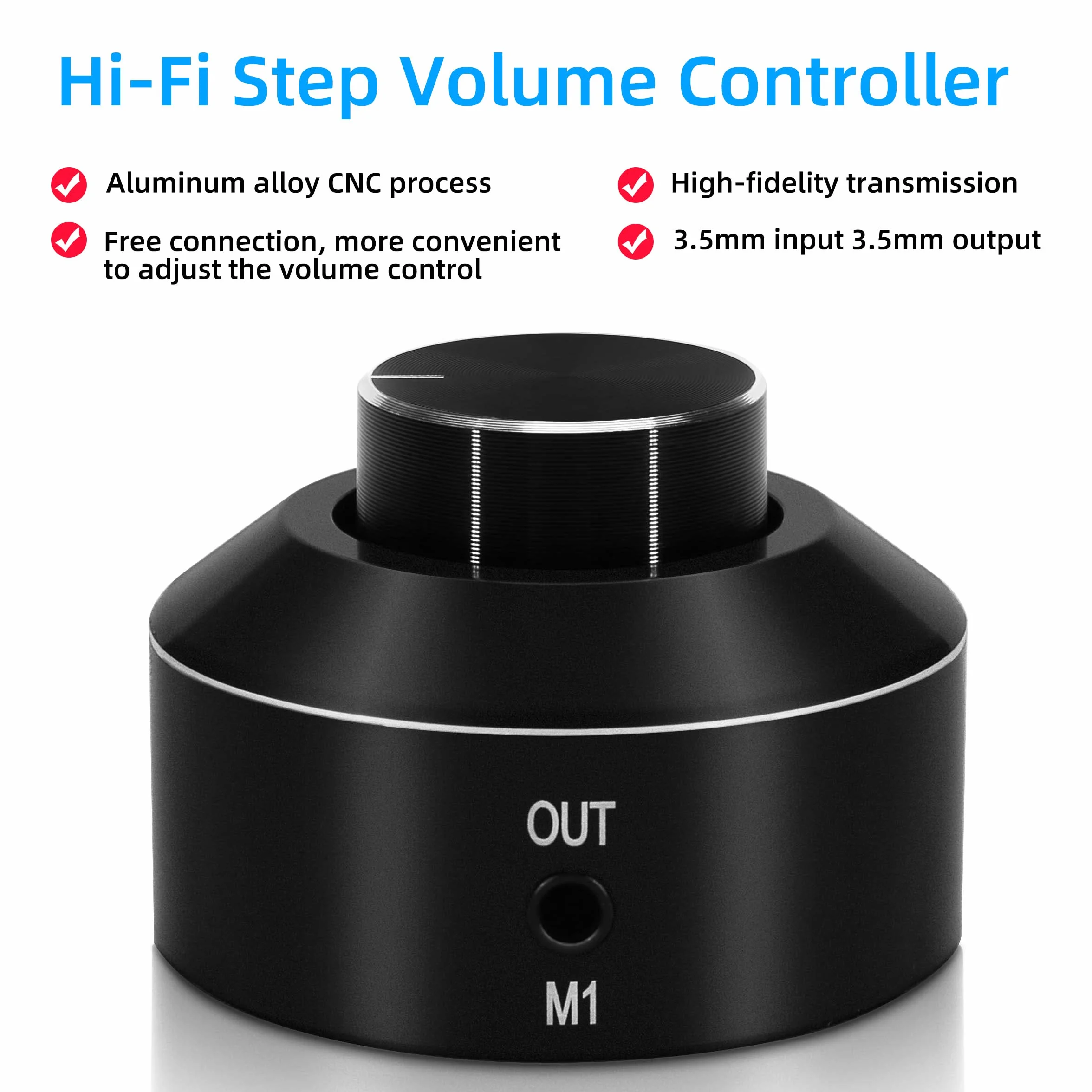 Mini regulator głośności 3,5 mm HiFi wzmacniacz przełącznik pokrętło regulacji głośności audio PC telefon głośnik