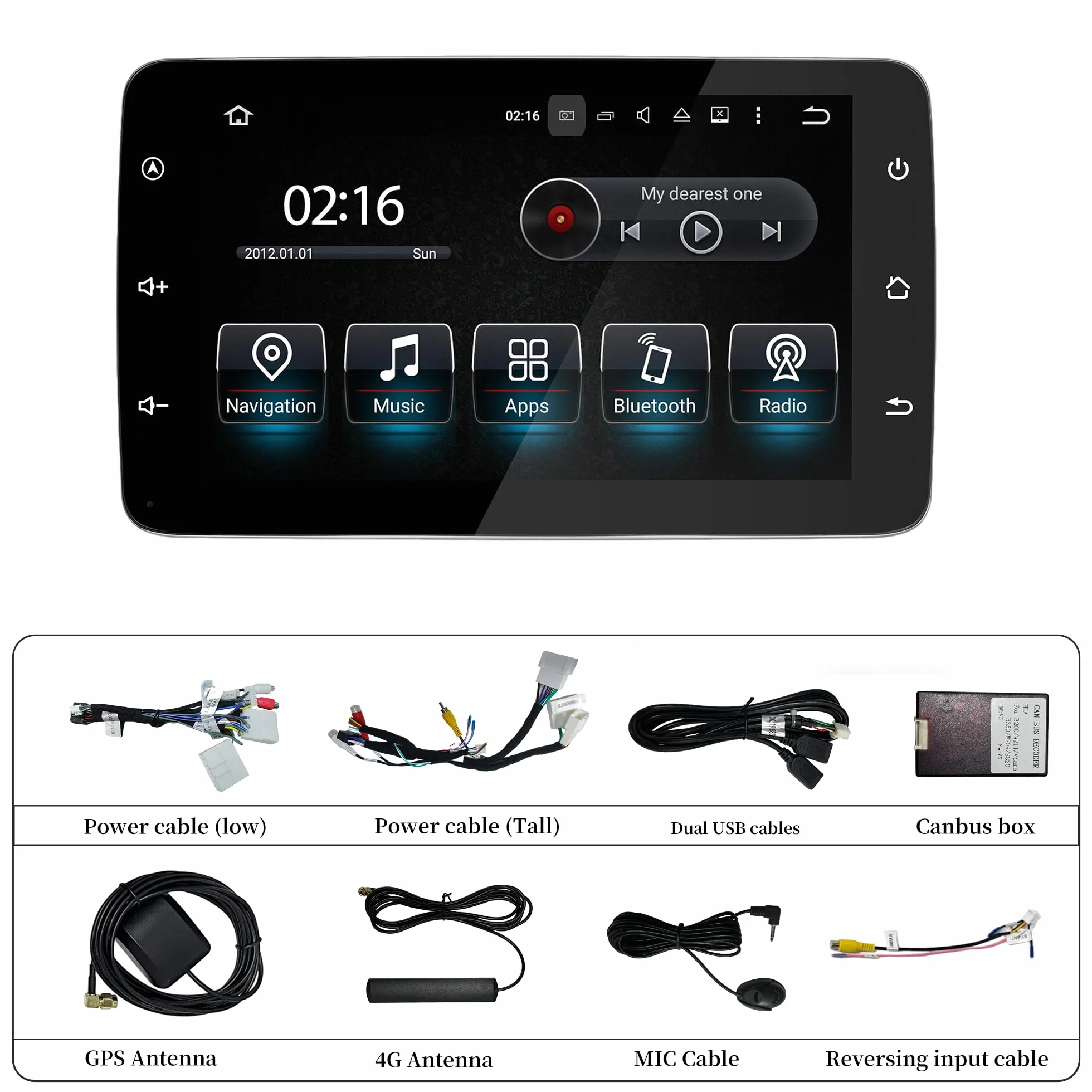 Aktualizacja ekranu Android 20.3 cm do Mercedes Smart Fortwo W453 (2015-2019), bezprzewodowa CarPlay Android Auto, lustrzane odbicie ekranu, podzielony ekran, Wi-Fi, muzyka, nawigacja GPS, mapy