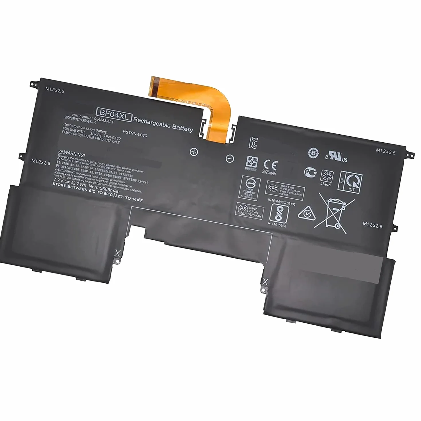 Zamiennik BF04XL akumulator kompatybilny z HP Spectre 13-V116TU 13-AF000 13-AF032NG 13-V115TU 13-AF000TU 13-AF002TU 13-AF500 13-AF501TU 7.7V 43.7Wh/5685mAh