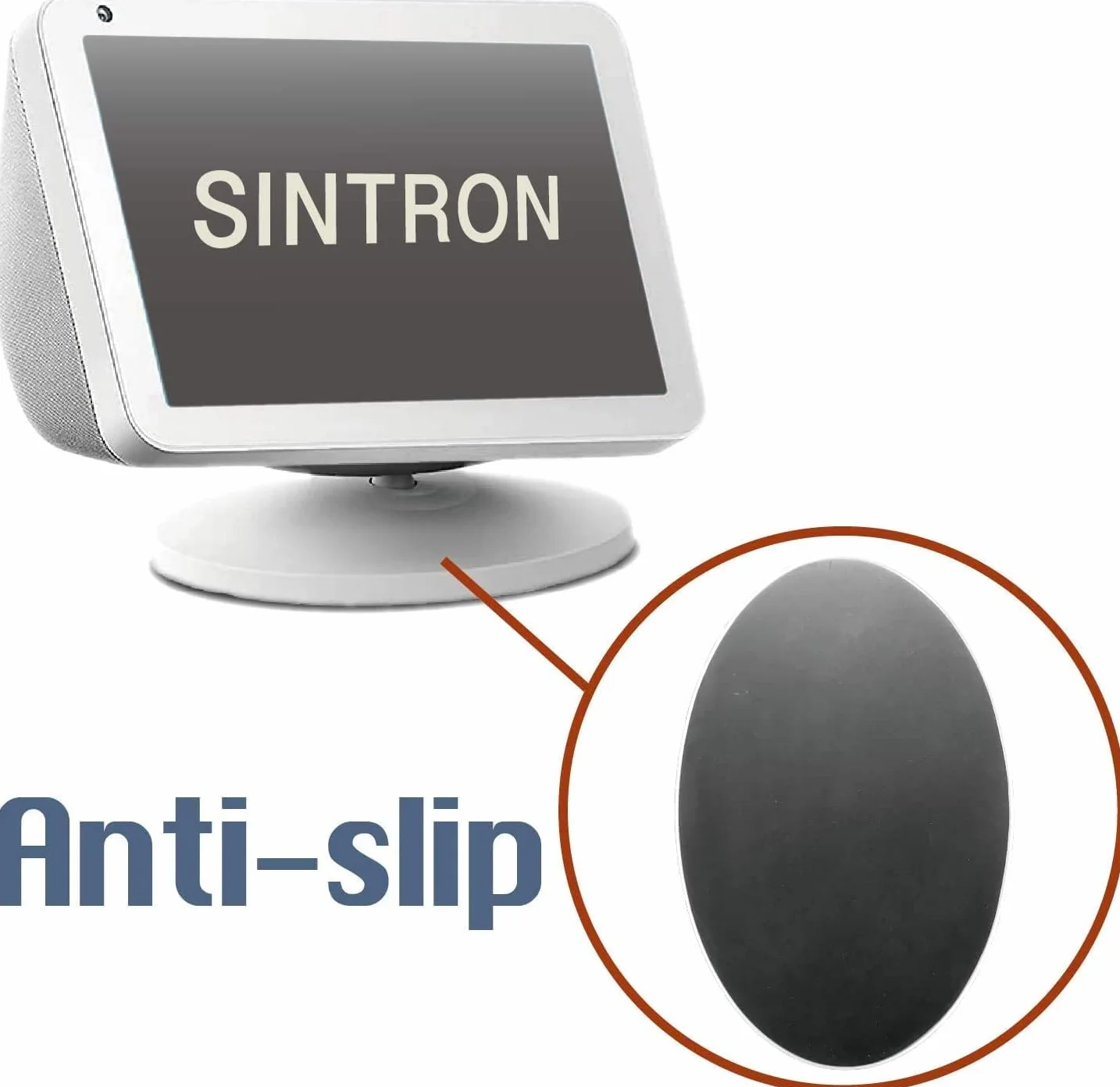 Sintron Regulowany stojak na wyświetlacz Smart Display do Show 5 & Show 8 (1. generacja), magnetyczny uchwyt do show 8 & Show 5 z obrotem o 360 stopni, funkcja nachylenia i antypoślizgowa podstawa (biały)