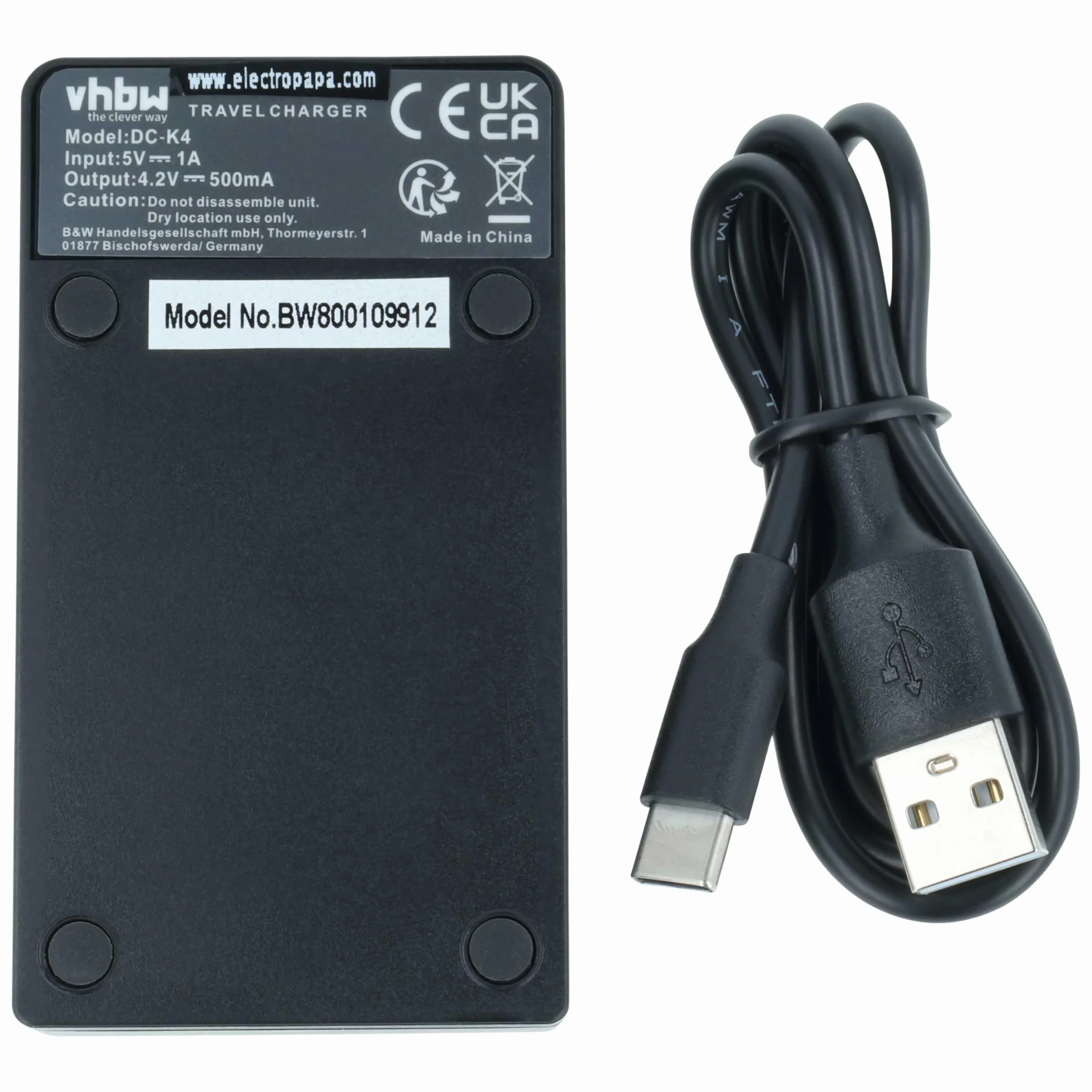 vhbw Ładowarka USB kompatybilna z Nokia BL-5C, BL-5CA, BL-5CB aparat cyfrowy, kamera, akumulator Action Cam - ładowarka
