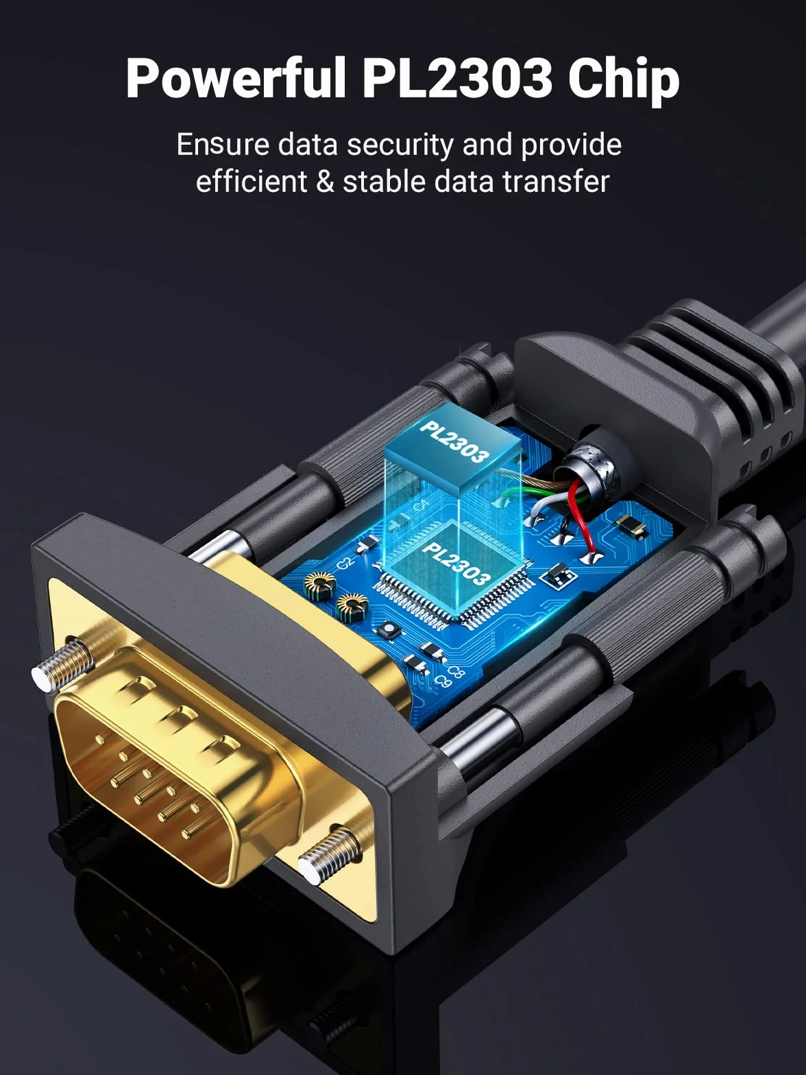 UGREEN Kabel Z Adapterem Usb Do Db9 9-Pinowy Kompatybilny Z Windows 10/8/7 Mac Os X Linux Kompatybilny Z Routerem, Switch, Teleskopem Itp. (1M)