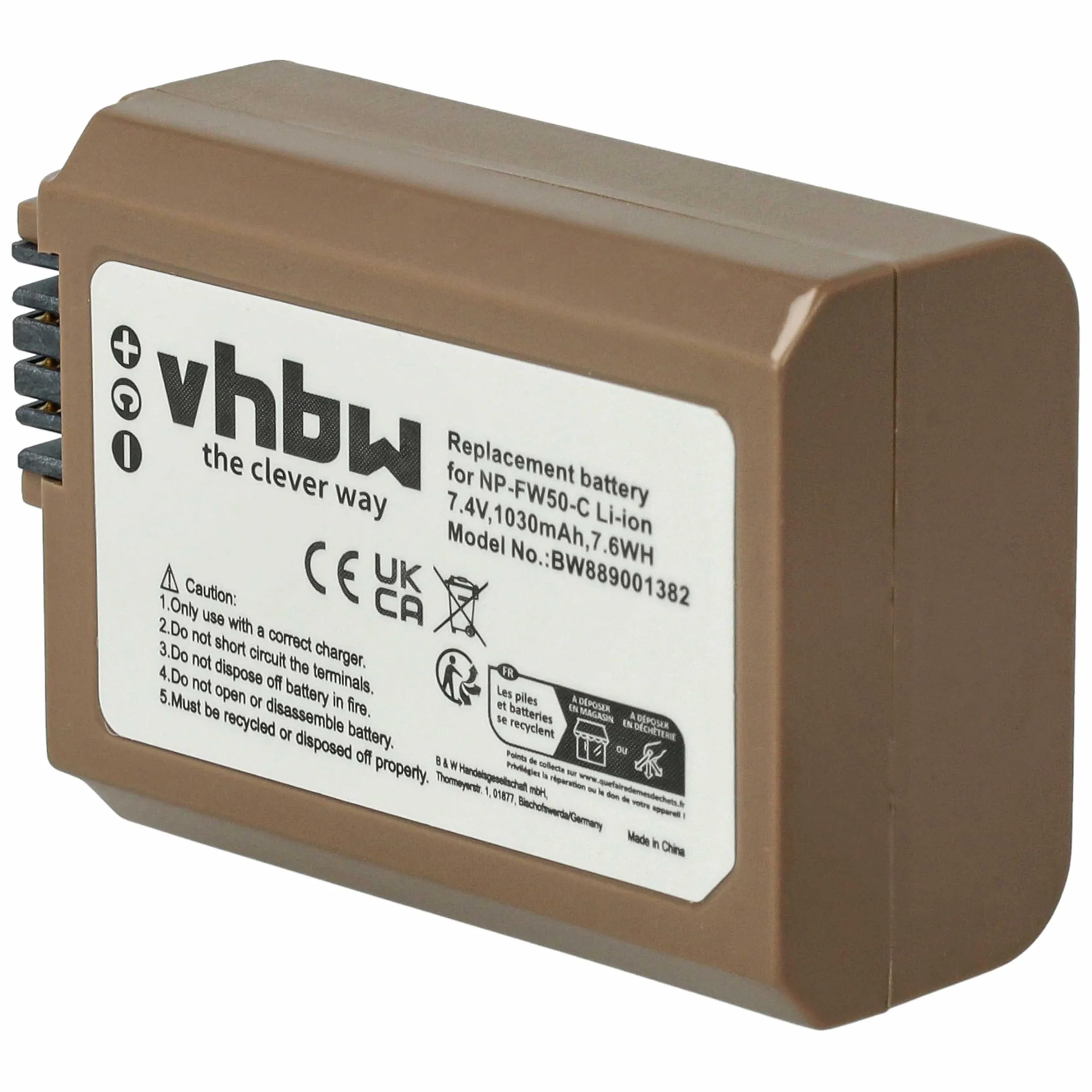 vhbw Bateria 3 x kompatybilna z Sony Alpha SLT-A33Y, SLT-A35, SLT-A33L (1030mAh, 7,4V, Li-Ion), infochip, gniazdo USB-C