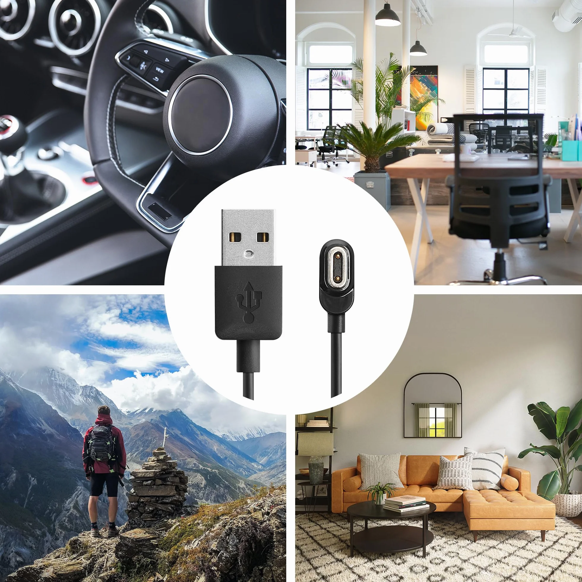 kwmobile Kabel USB do ładowania kompatybilny z imoo Watch Phone Z7 Z8 Z9 Z10 smartwatcha czarny
