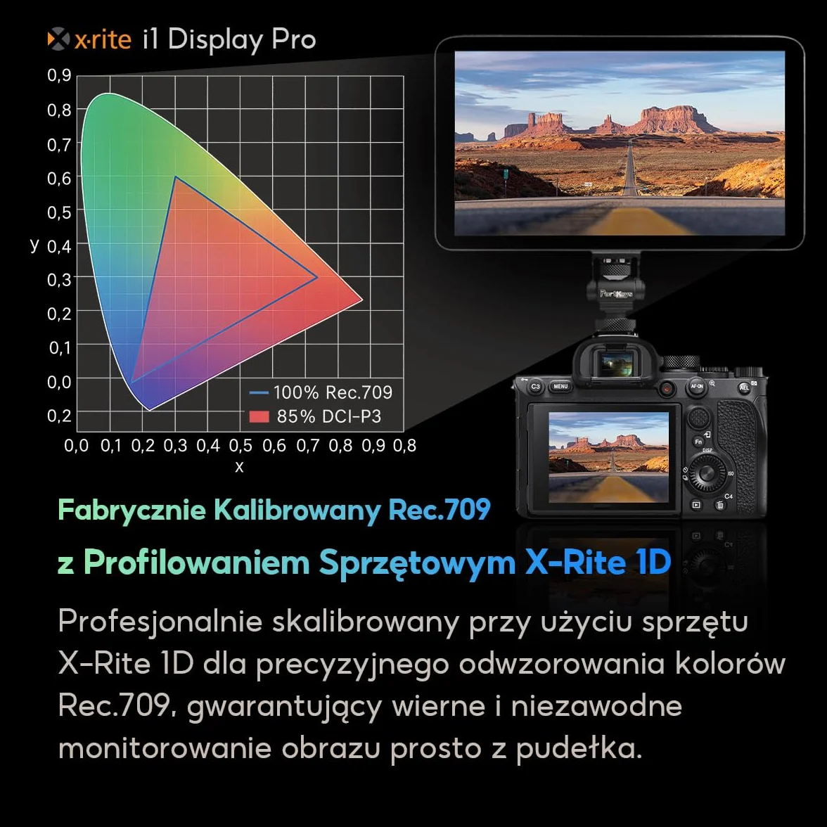 Portkeys LH7P Monitor Polowy 7 Cali 1000 nitów, Ekran Dotykowy, 4K HDMI z 3D LUT, Sterowanie Bezprzewodowe, Kształt Fali Luma, Fałszywy Kolor, Kompatybilny z BMPCC