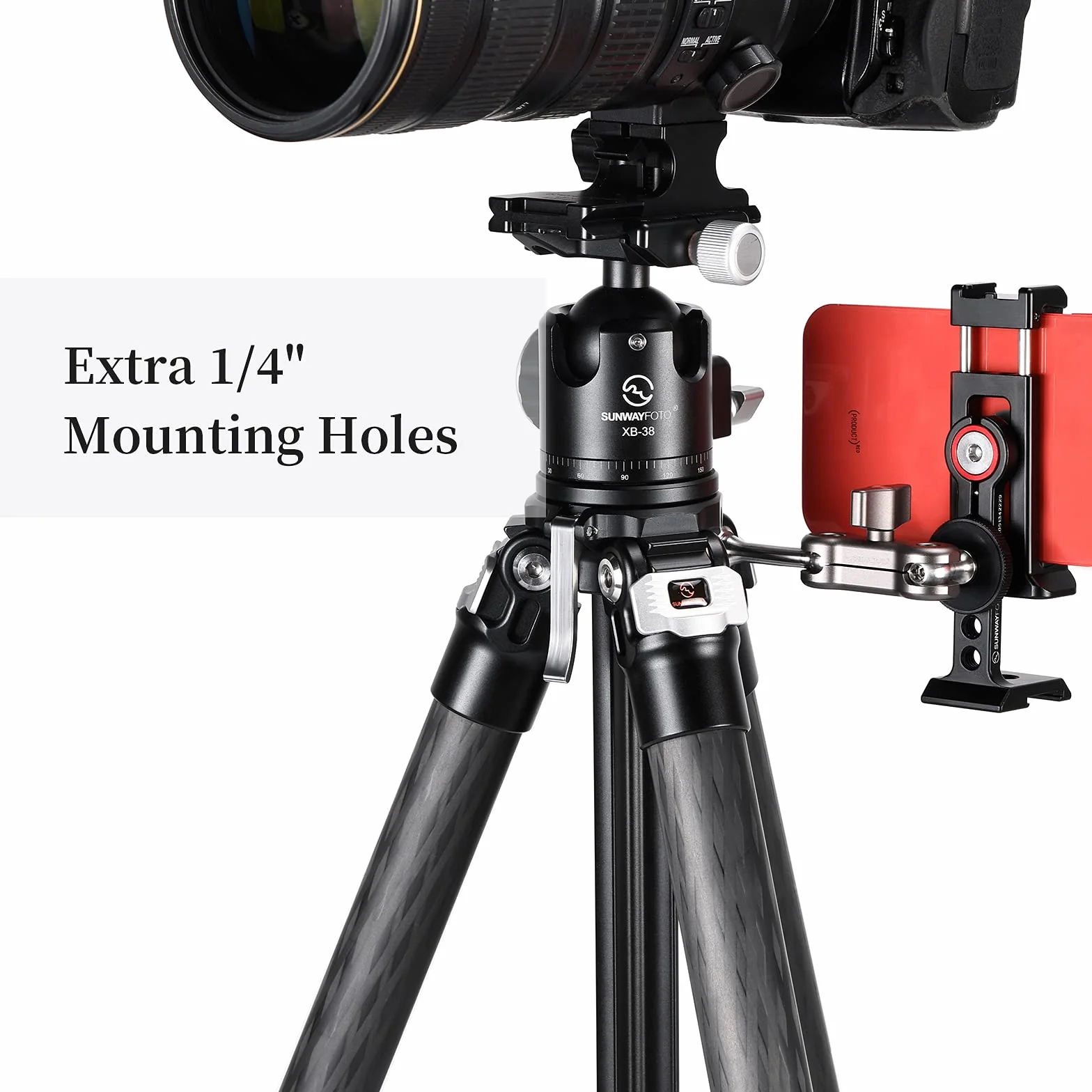SUNWAYFOTO T2841CE statyw podróżny z włókna węglowego kompaktowy lekki przenośny profesjonalny statyw DSLR aparat wodoodporny, obciążenie 15 kg