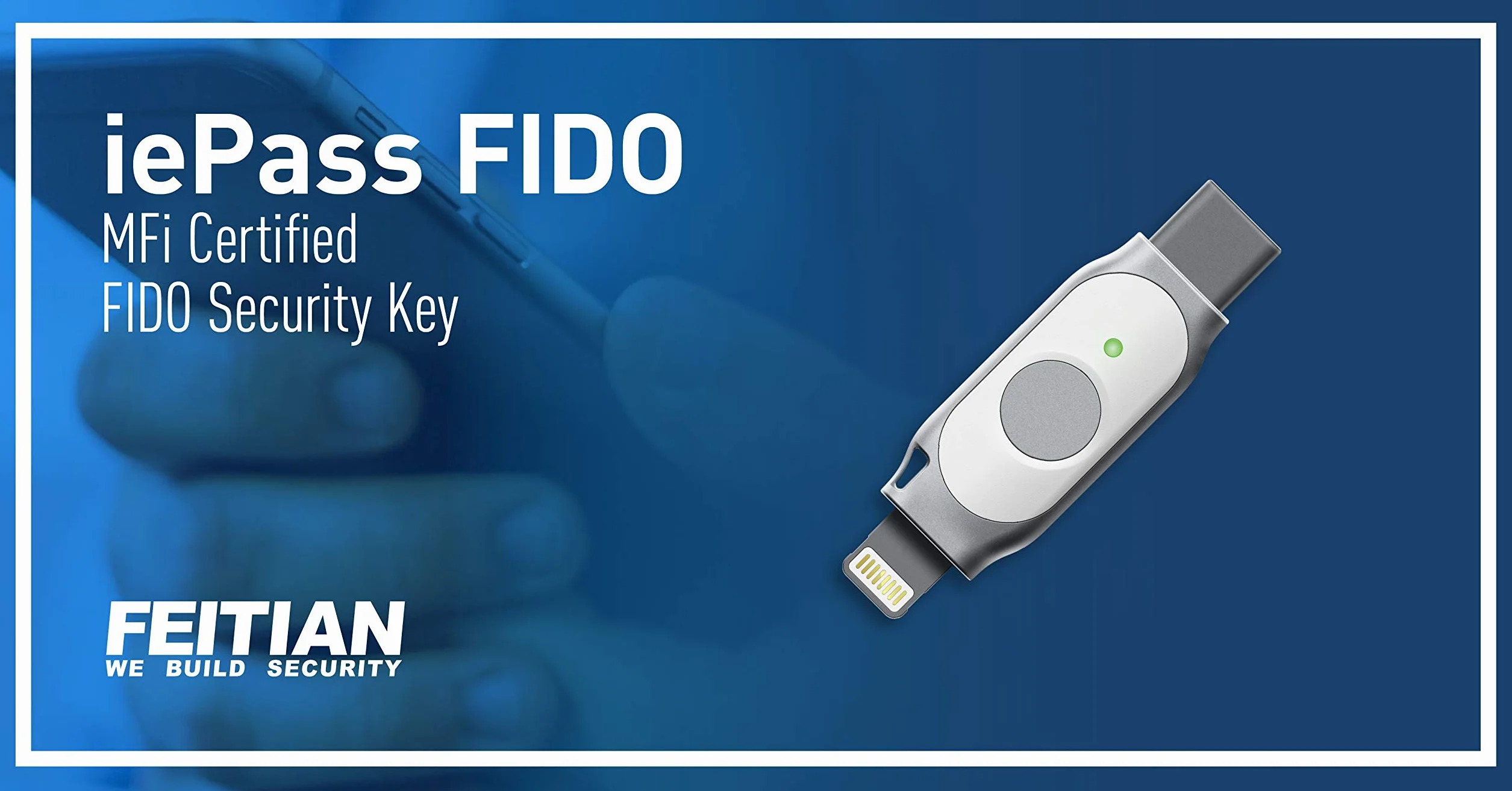 iePass K44 podwójne złącze iOS USB Security Key - dwuskładnikowe uwierzytelnianie - USB-C + Lightning - FIDO U2F + FIDO2 + MFi - pomaga zapobiegać przejęciom konta dzięki uwierzytelnianiu