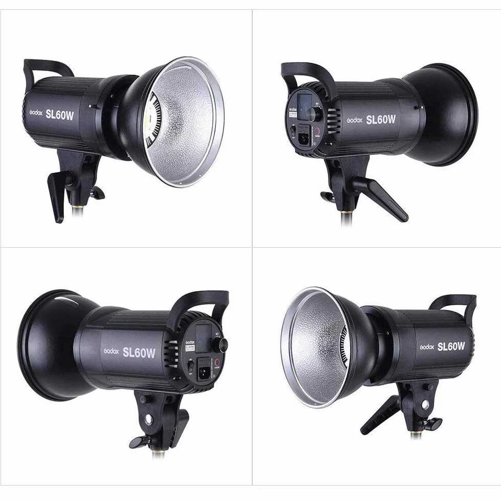 Godox SL-60W SL60W 60W 5600K Biała lampa LED do wideo z instrukcją obsługi w języku niemieckim do nagrywania wideo, ślubów, zdjęć zewnętrznych (SL60W)