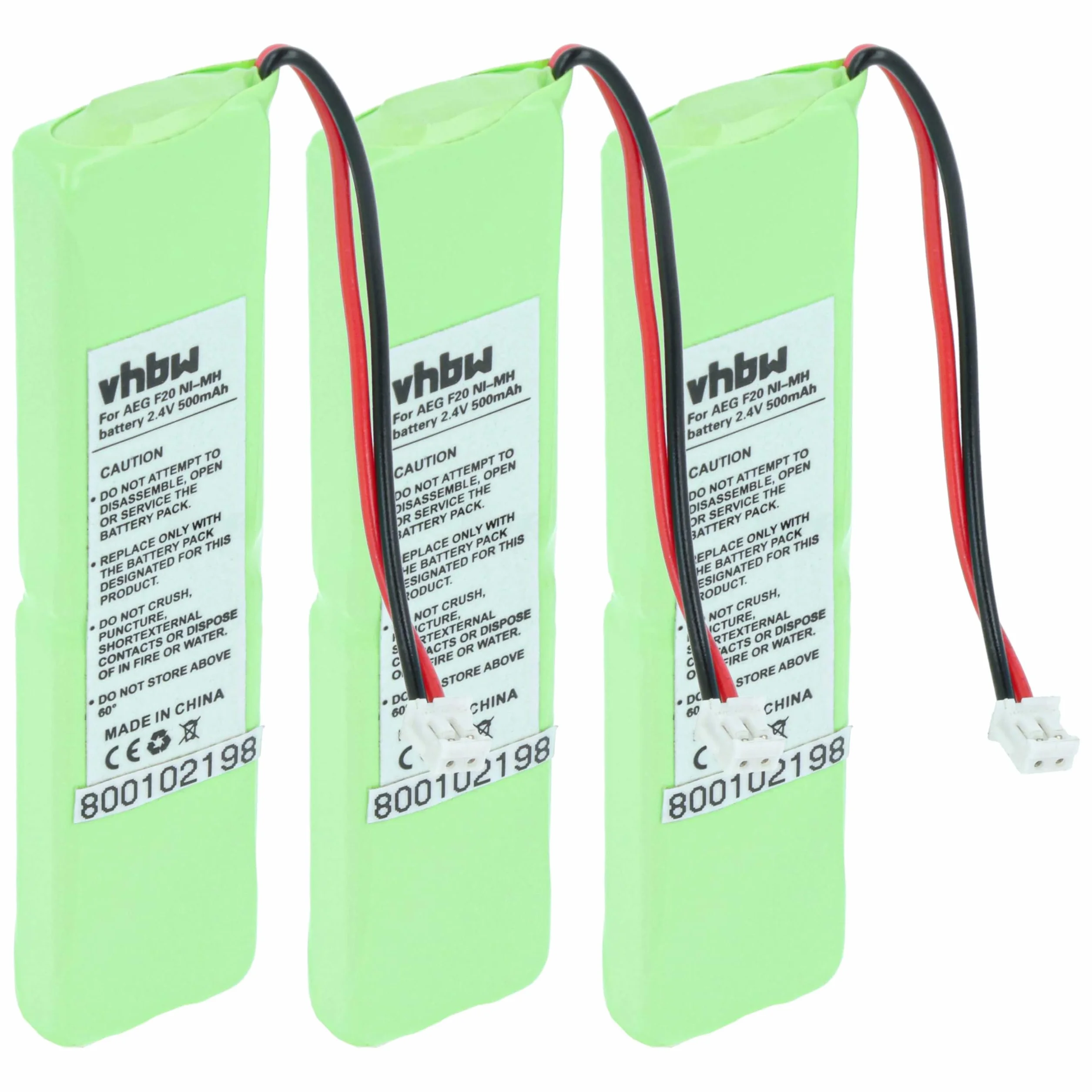 vhbw 3 x Grundig 2SN-3/5F60H-H-JZ1 bateria do telefonu bezprzewodowego (500mAh, 2,4V, NiMH)