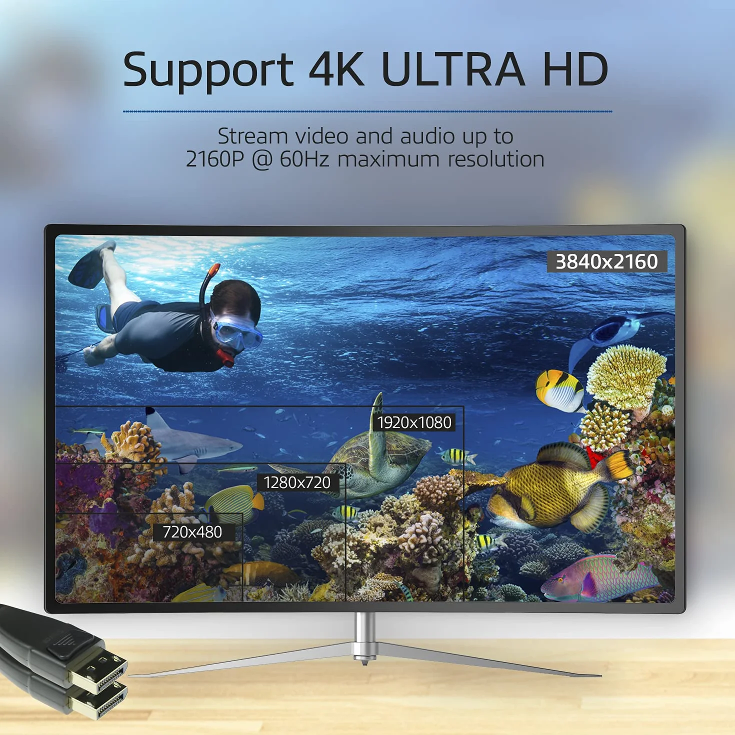 ACT AK4031 Displayport hybrydowy kabel 15 m 4K@60Hz 4:4