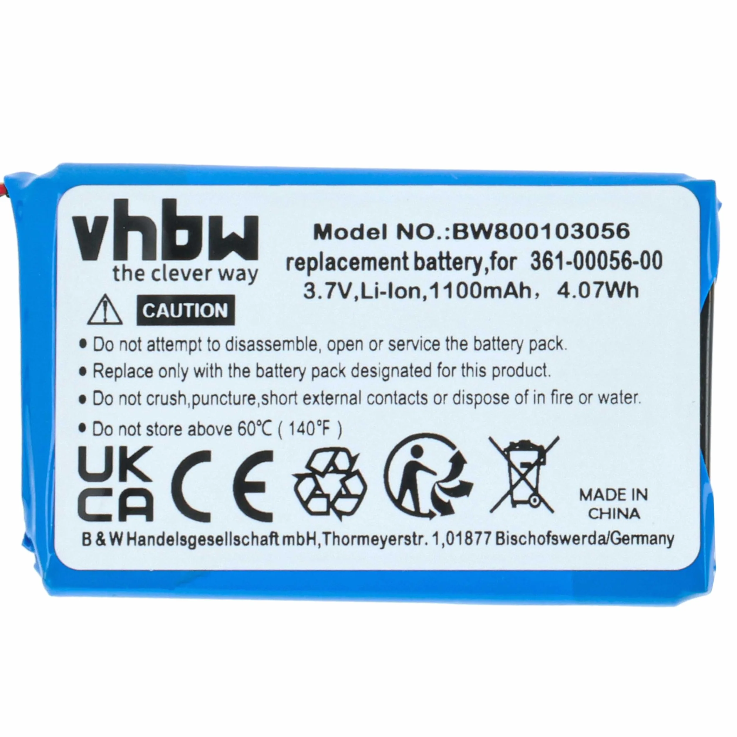 vhbw Bateria kompatybilna z nawigacją Garmin Drive 50, 51 GPS (1100 mAh, 3,7 V, litowo-jonowa)