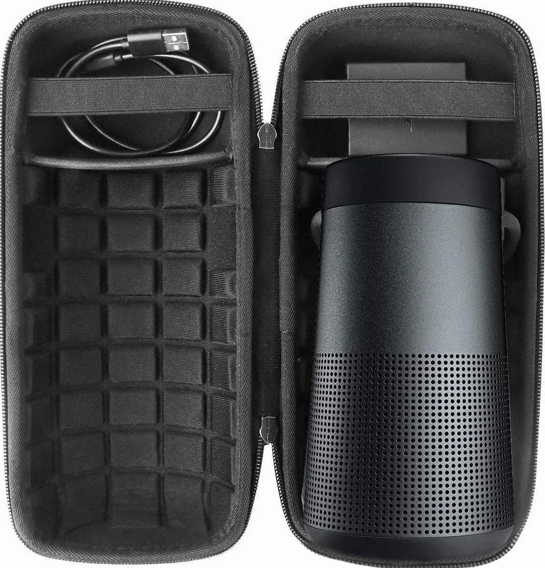 Khanka Twarde etui ochronne do Bose SoundLink Revolve (seria II 2)/(seria I 1) głośnik Bluetooth przenośny głośnik i akcesoria. (mały)