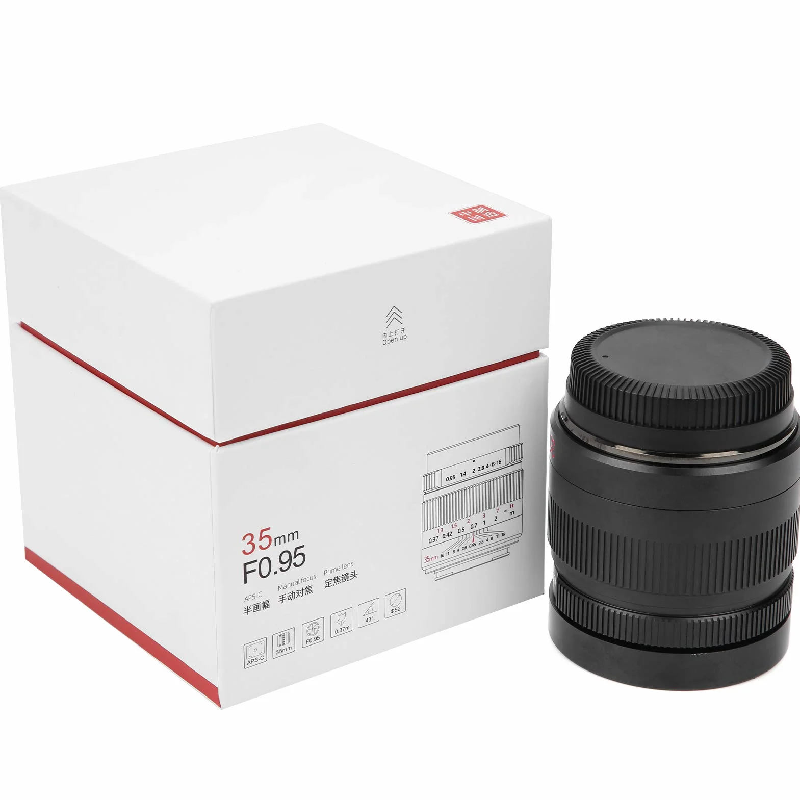 PUSOKEI Obiektyw Szerokokątny 35 Mm F0,95 z dużą przysłoną do Aparatu z Mocowaniem FX i 12 Listkami Przysłony do Portretów w Pomieszczeniach i na Zewnątrz