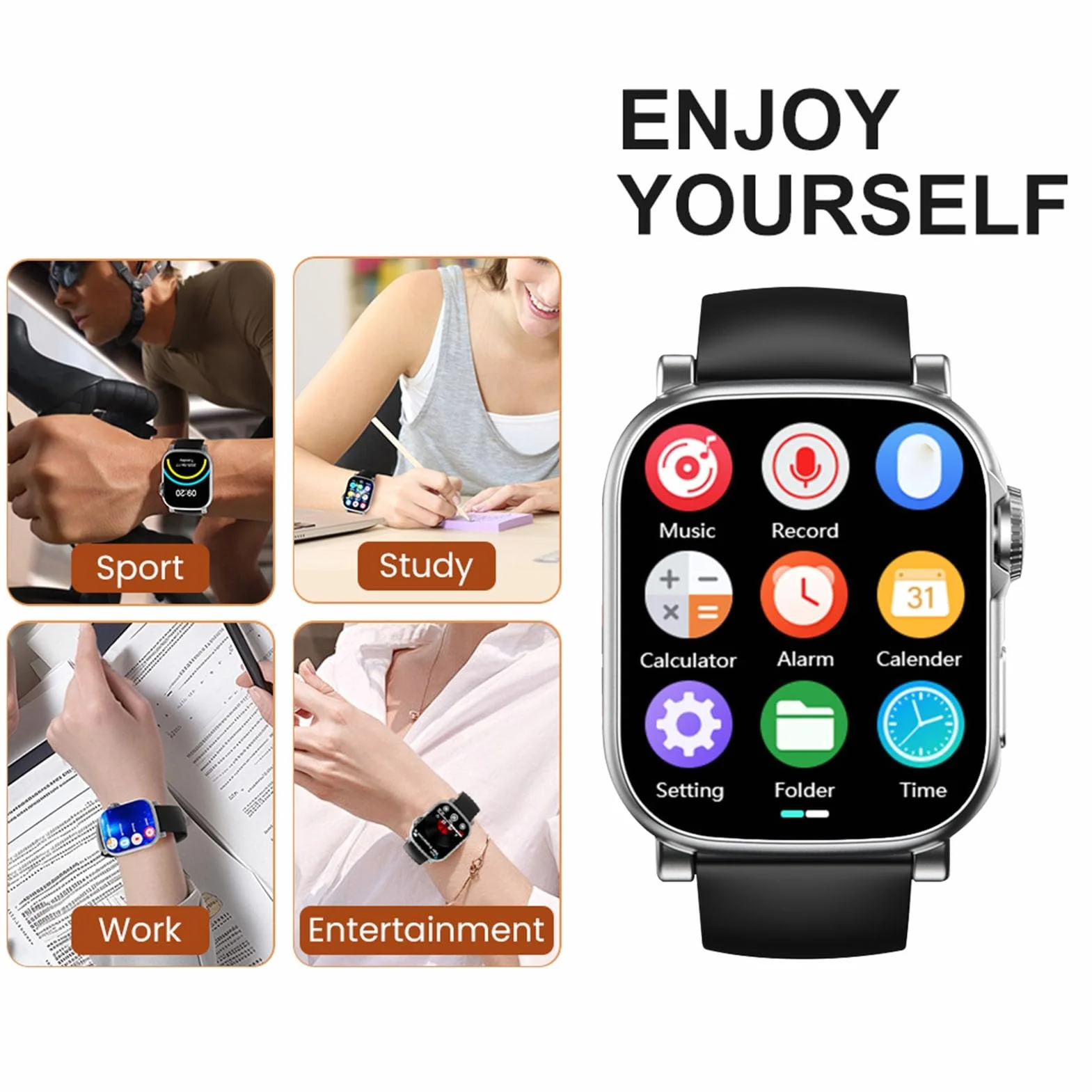 Sxhlseller Przenośny Odtwarzacz MP3 z Bluetooth 5.4, Odtwarzacz Muzyki z 2,01-calowym Ekranem Dotykowym do Biegania Sportowego, Dyktafon, Monitor Fitness (128GB)