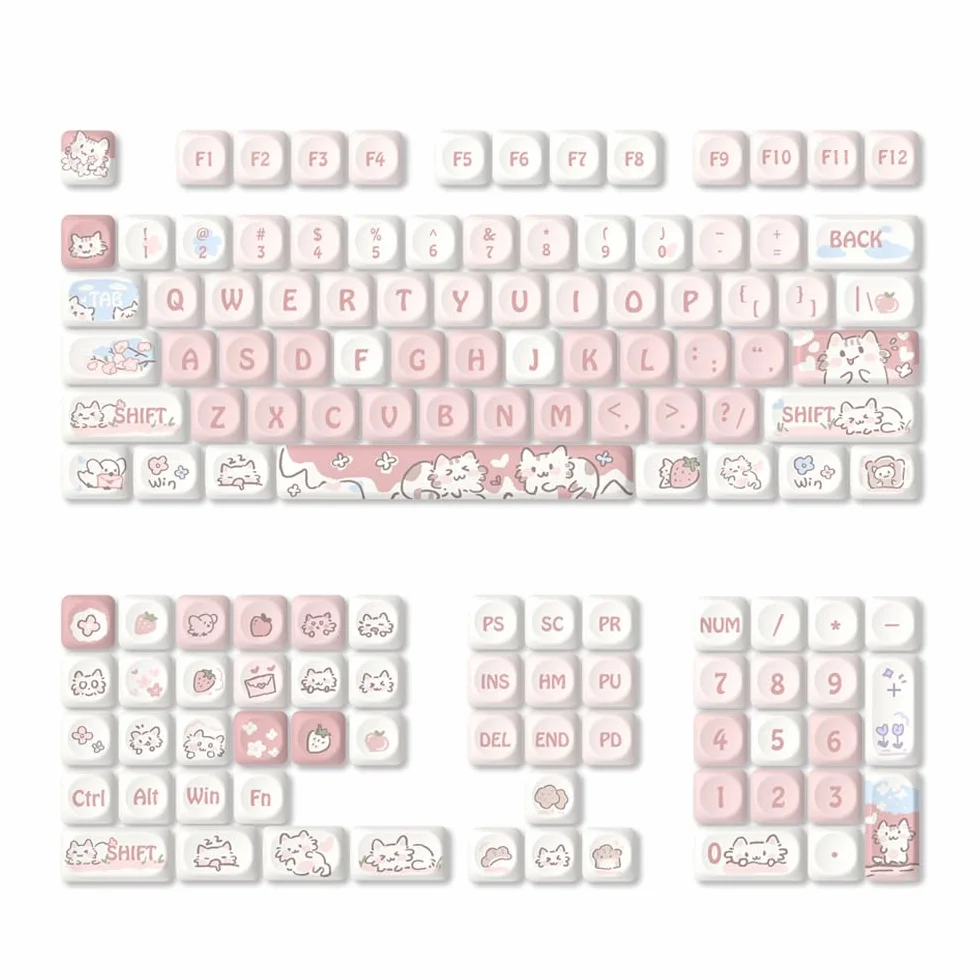 Keycaps PBT Keycap Set Sublimowane fioletowe nakładki na klawisze z królika do mechanicznej klawiatury do gier 132 klawisze
