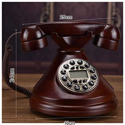 HJMMWT Telefon retro Zabytkowy telefon z litego drewna Zabytkowy telefon Biuro europejskie Stały telefon stacjonarny, domowy, amerykański
