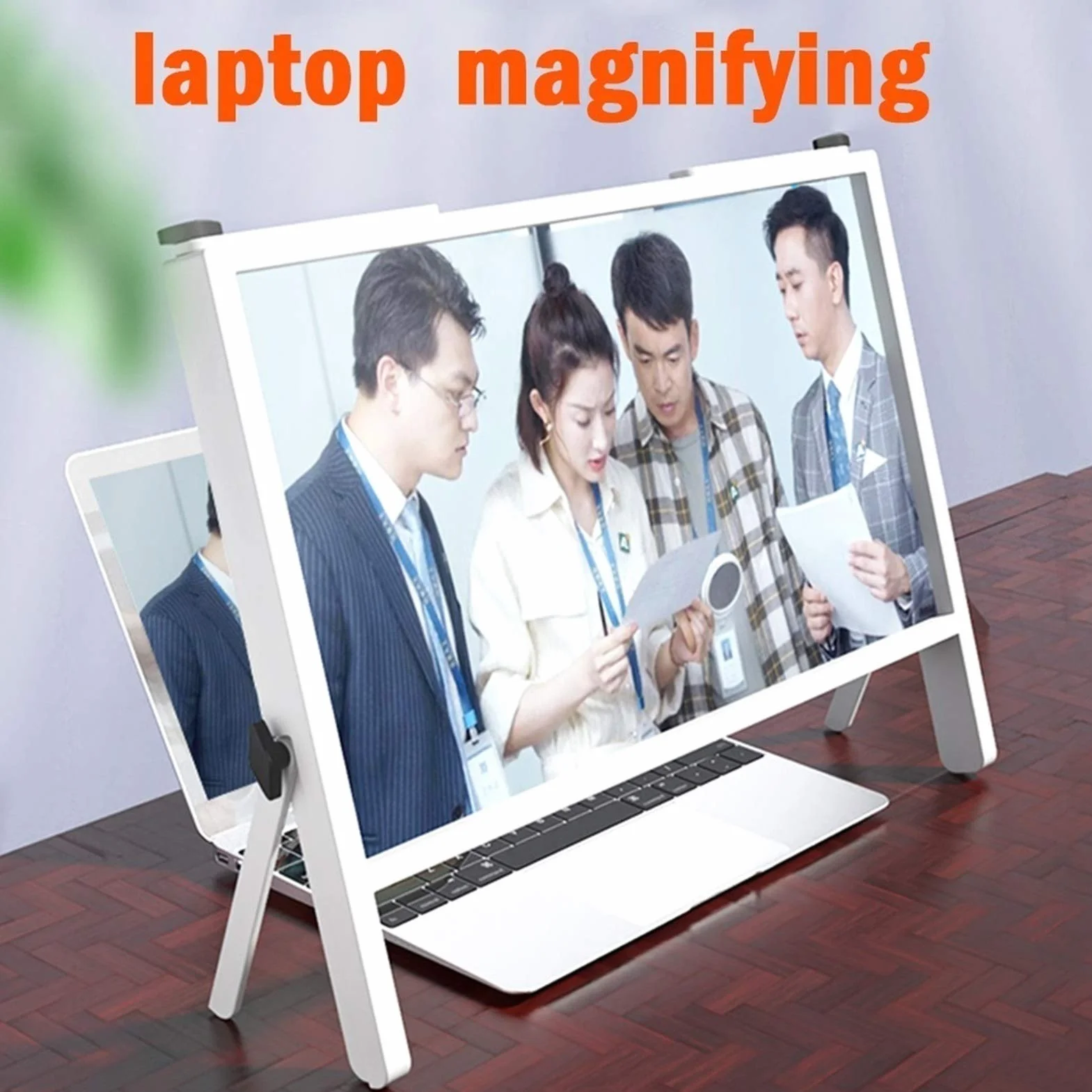 21-calowy uchwyt ochronny z filtrem światła niebieskiego, soczewka powiększająca do laptopa 3x, idealny dla osób starszych, rodzin i seniorów(White)