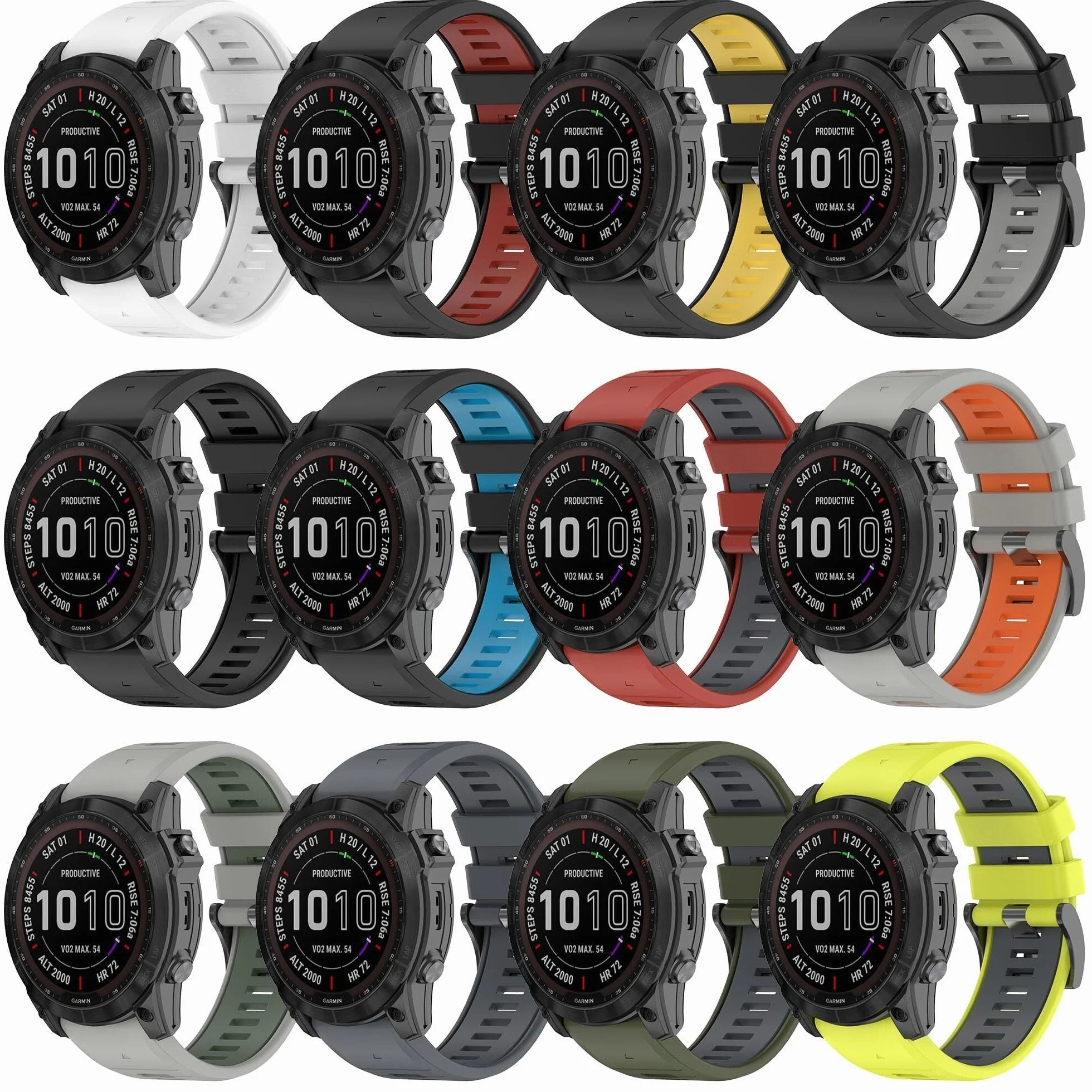 Pasek do zegarka Garmin Fenix 7X Pro / 7X/ 6X / 6X Pro/ 5X/ 5X Plus/ 3/Fenix 3 HR, 26 mm szybko dopasowany miękki silikonowy pasek
