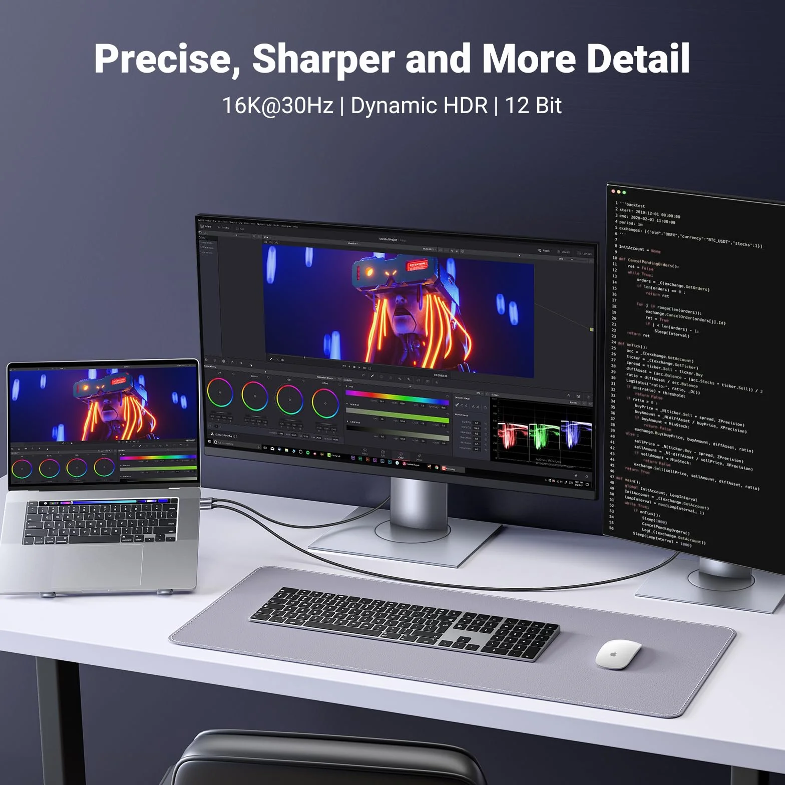 Kabel UGREEN USB C DisplayPort 2.1 16K@30Hz 8K@120Hz 4K@240Hz 2K@240HZ, 40Gbps Thunderbolt 3/4 do kabla DP, HDR, UHBR10, zgodność z serią iPhone 15, Mac mini M4, Macbook Pro/Air, iPad Pro (2M)