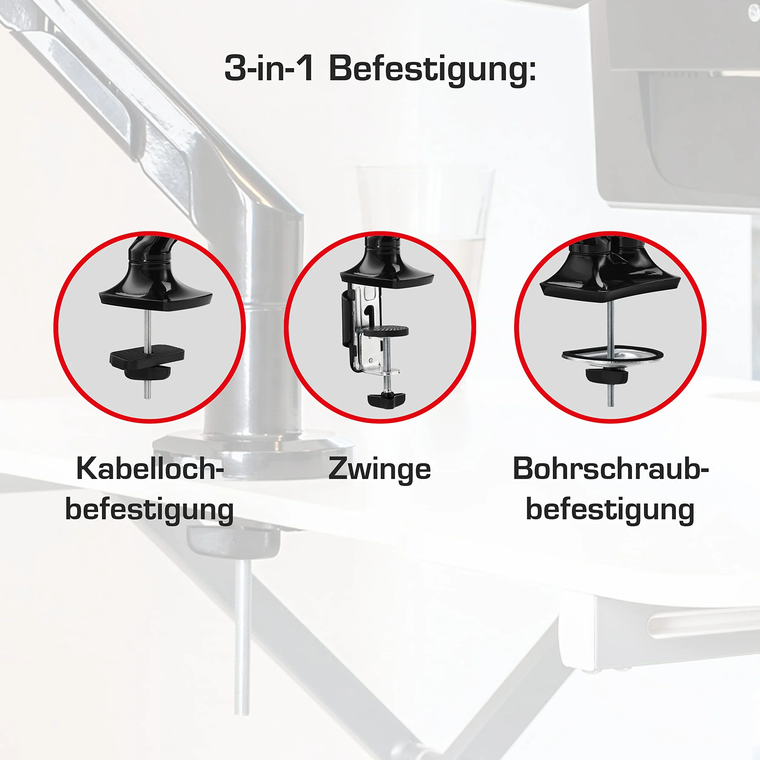 Vantage Premium Duo uchwyt do monitora (VESA 75 & 100, 2 x 2-9 kg, do ekranów 17-32 cali, ze sprężyną gazową, obrotowy, przechylany, wychylny) czarny