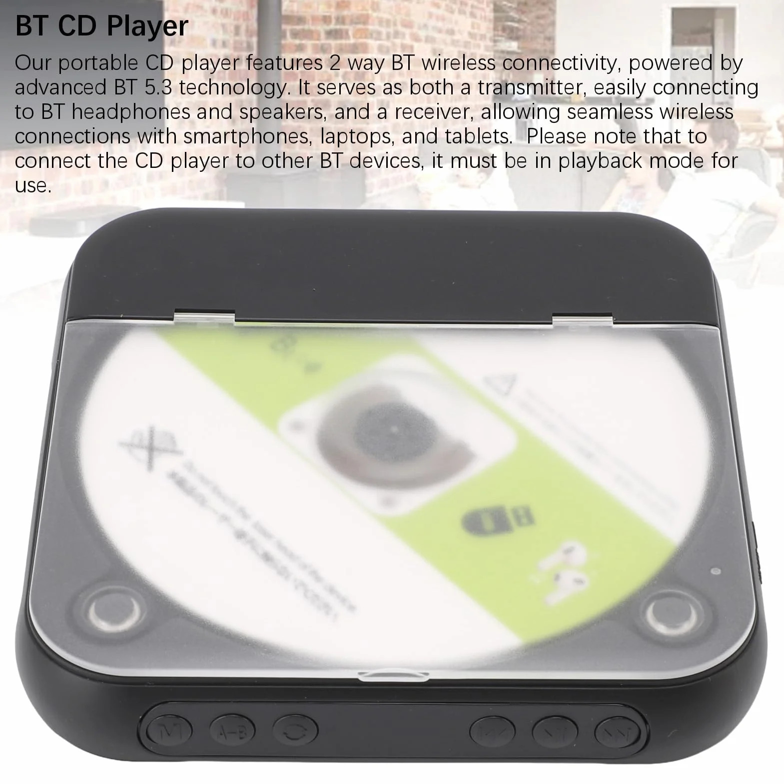 Sxhlseller Przenośny Odtwarzacz CD, Bluetooth 5.3 Desktop CD Player z Słuchawkami, Retro Boombox w Stylu Podwójnym Głośniki Muzyczne Odtwarzacze Muzyki obsługują Wkład USB do ćwiczeń