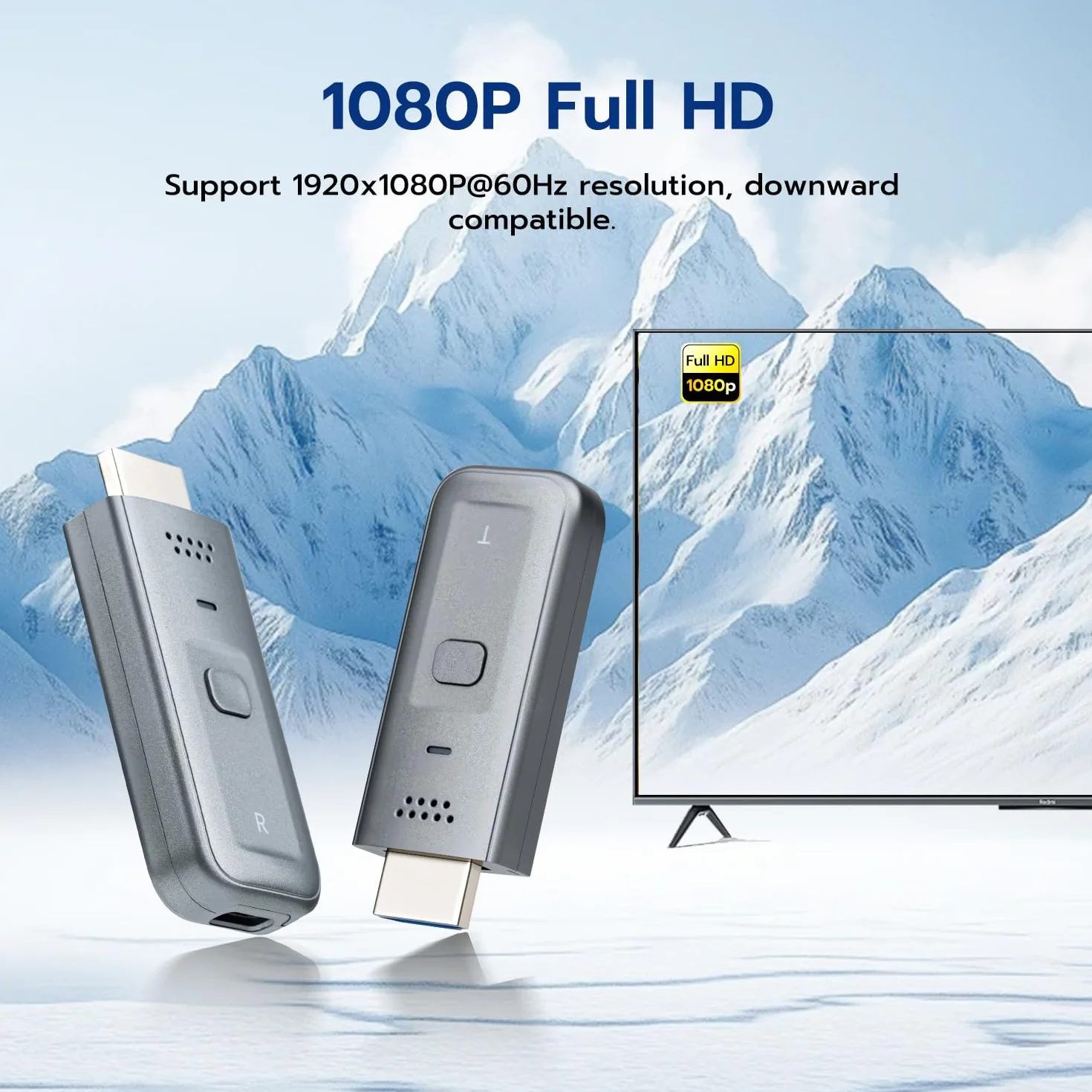 Wigearss Bezprzewodowy nadajnik i odbiornik HDMI, 1080p @ 60 Hz, 5G/2,4 G, Dual Band o zasięgu 30 m, Plug & Play przedłużacz HDMI do laptopa/komputera/aparatu do telewizora/projektora