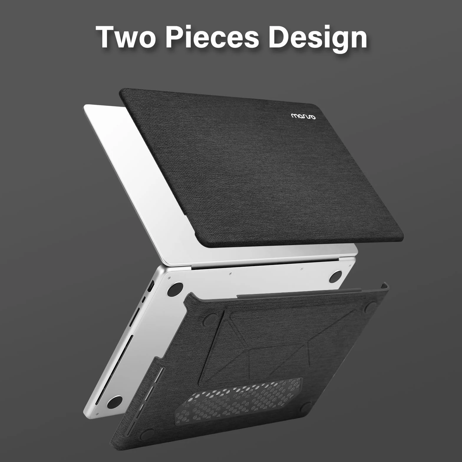 MOSISO Kompatybilny z etui na MacBook Pro 14 cali 2025 2024-2021 M5 M4 M3 M2 M1 A3434 A3112 A3185 A3401 A2918 A2992 A2779 A2442, etui z twardą powłoką z tkanin dzianinych z składaną podstawą, czarny