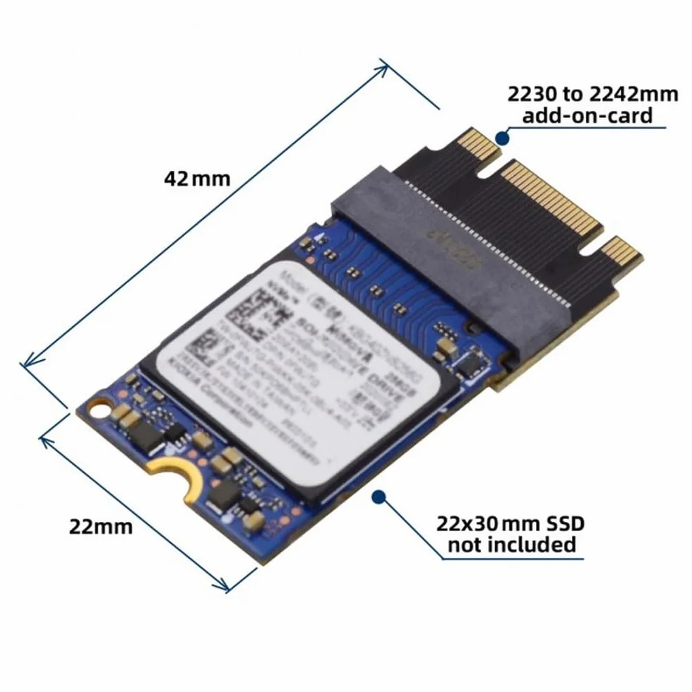 CY NGFF B+M NVME M-Key 22x30mm do 22x42mm Adapter przedłużający męsko-żeński kompatybilny z Legion Go 2230 2242 SSD