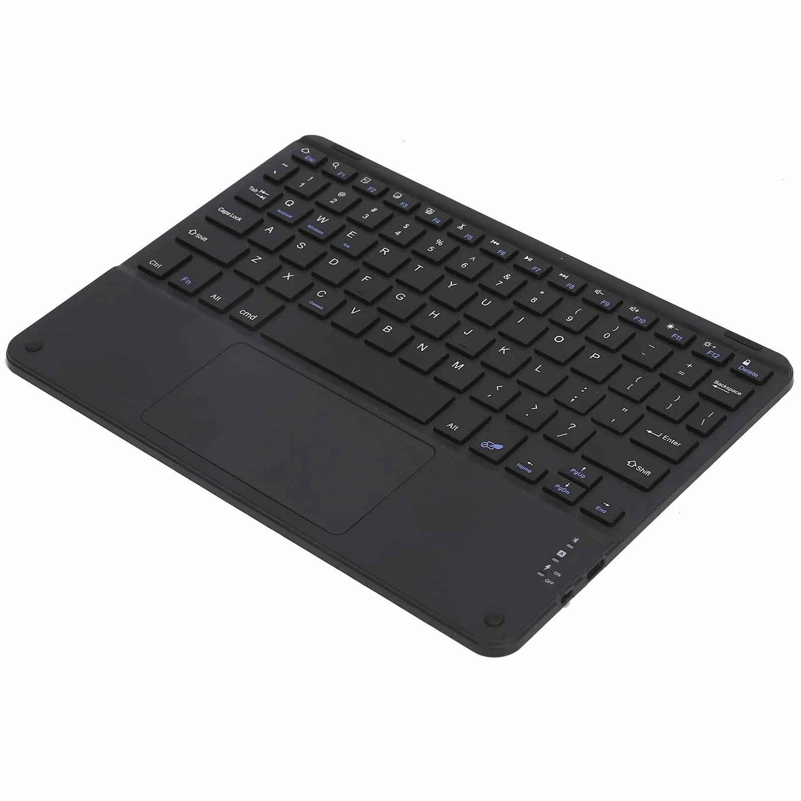 10-calowa Bezprzewodowa Klawiatura Bluetooth ze Smartfonami Touchpad, do Tabletów, Laptopów i Komputerów Stacjonarnych(czarny)