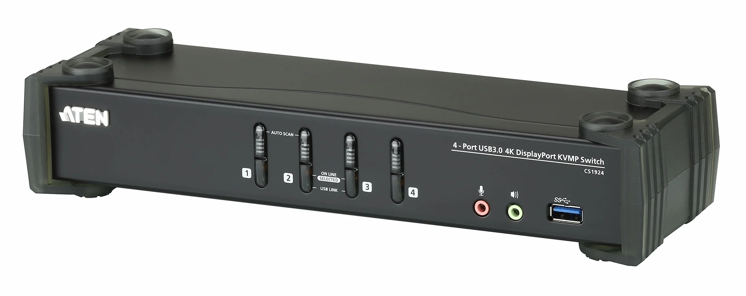 ATEN CS1924 4-portowy USB 3.0 4K DisplayPort KVM Switch czarny