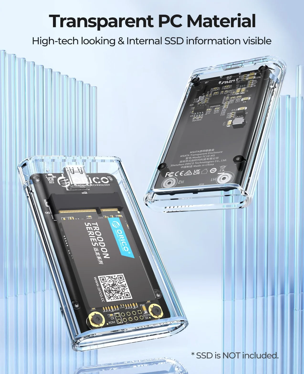 ORICO mSATA SSD adapter USB 3.0 5 Gbit/s beznarzędziowa obudowa 2 TB Max-TC10