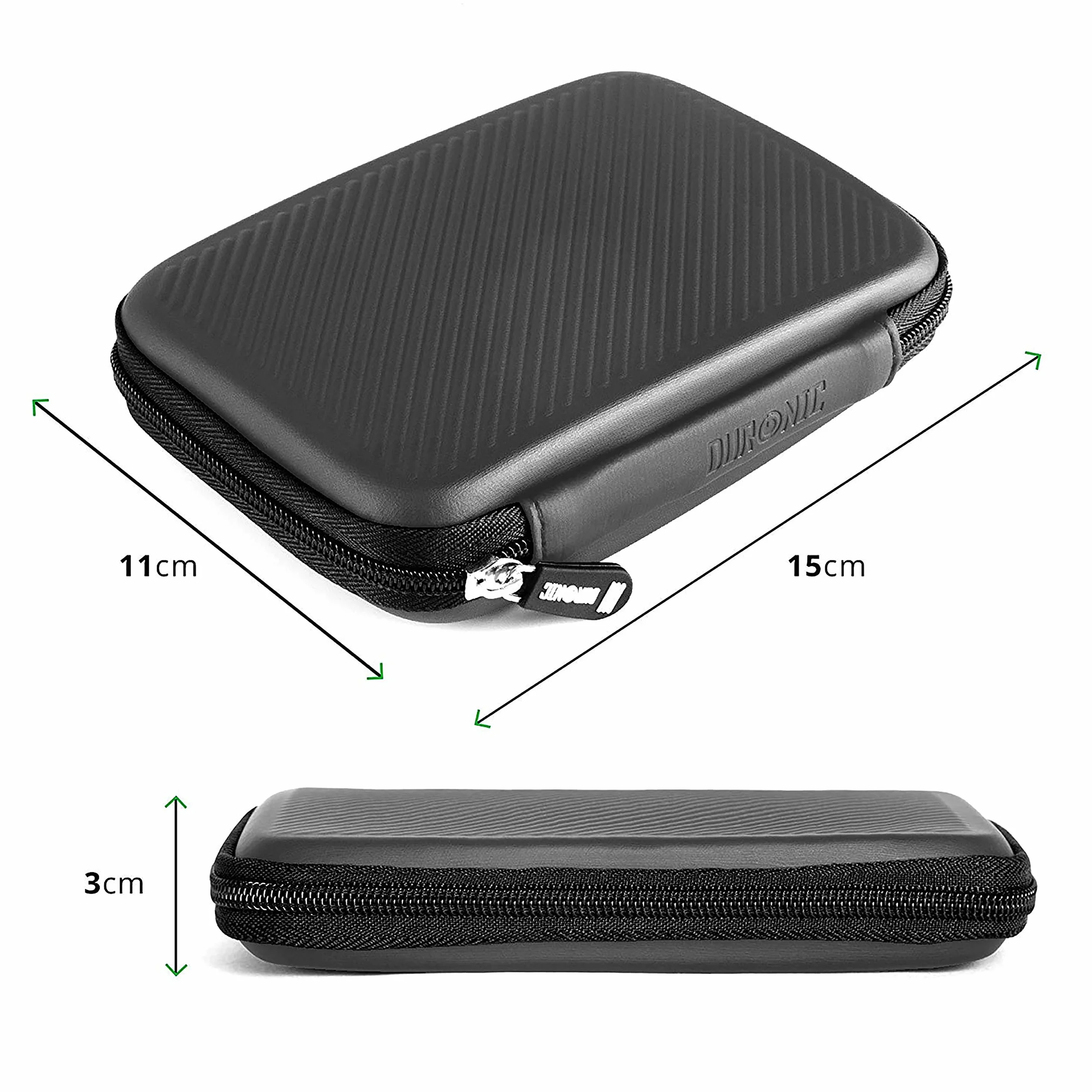 Duronic Etui na dysk twardy HDC2/GY szare przenośne etui do przechowywania EVA na zewnętrzny dysk twardy i kable lekkie etui ochronne odpowiednie dla WE/Western Toshiba Buffalo Hitachi Seagate Samsung
