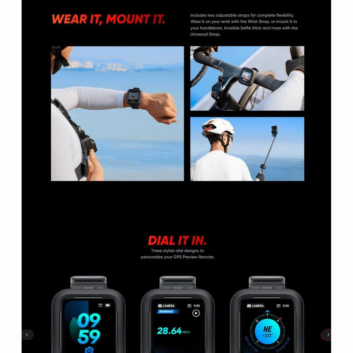 Do oryginalnego pilota Insta360 GPS Preview/kompatybilny z kamerą Insta360 X5/X4/ACE/ACE PRO/Pro 2