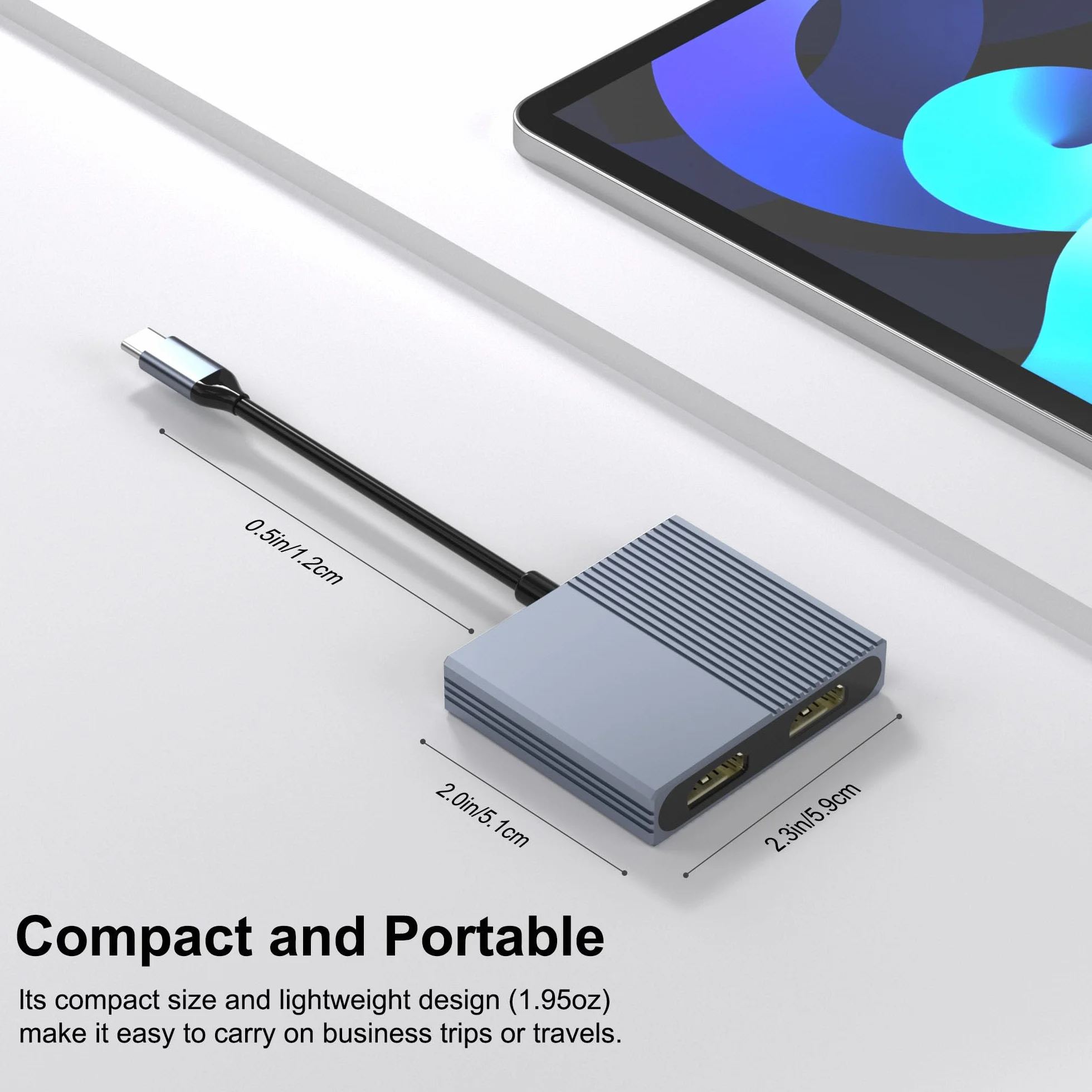 Stacja dokująca z podwójnym monitorem, stacja dokująca USB C, rozdzielacz HDMI, rozszerzony wyświetlacz, podwójny adapter HDMI 4K do 2 monitorów, rozdzielacz HDMI do podwójnych monitorów, rozszerzony