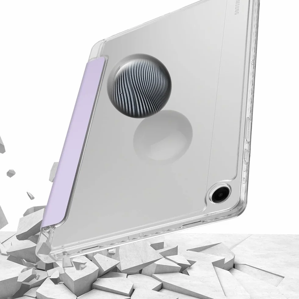 Generic etui kompatybilne z Samsung Tab S10 FE 10,9 SM-X520 (kolor: fioletowy taro) skóra przezroczysta silikonowa twarda obudowa z klapką