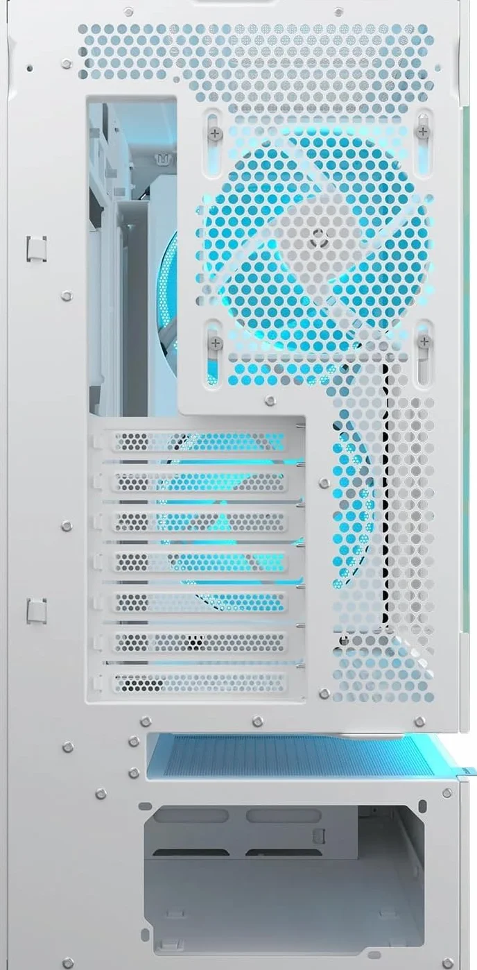 Cougar CFV235 - ARGB Gaming Mid‑Tower obudowa, ATX/CEB, 270° High‑Airflow, 4 wentylatory ARGB PWM, obsługa GPU do 430 mm, USB‑C (biały, CFV235 Mesh)